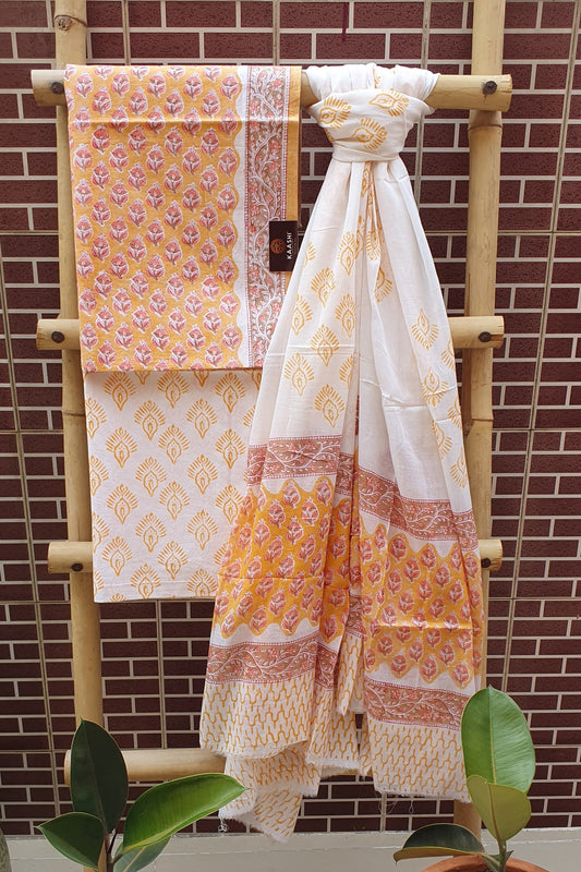 Vanilla Peach HBP Cotton Suit with Mul Dupatta CMHB-0018