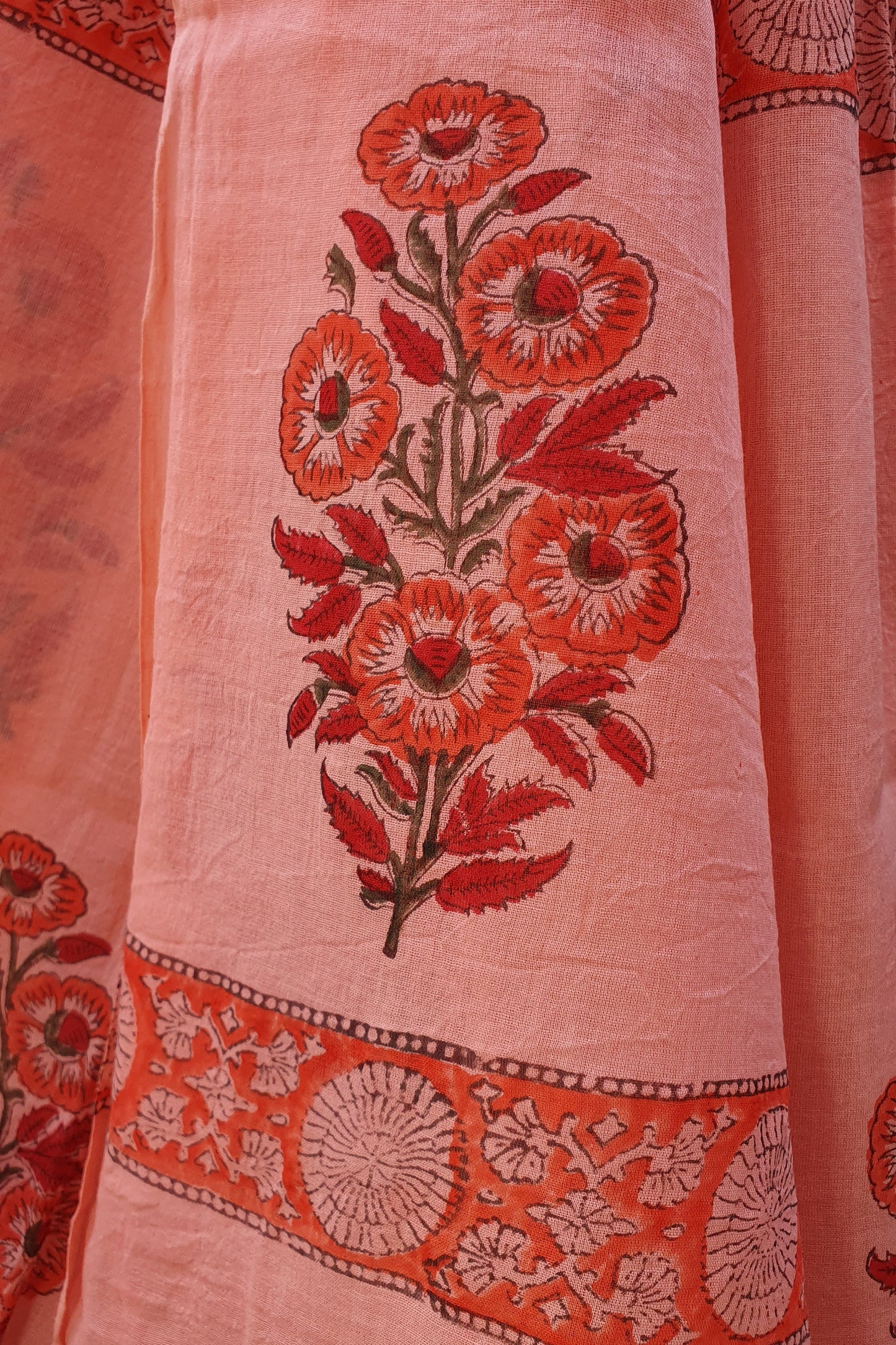 Pink Ochre HBP Cotton Suit with Mul Dupatta CMHB-0024