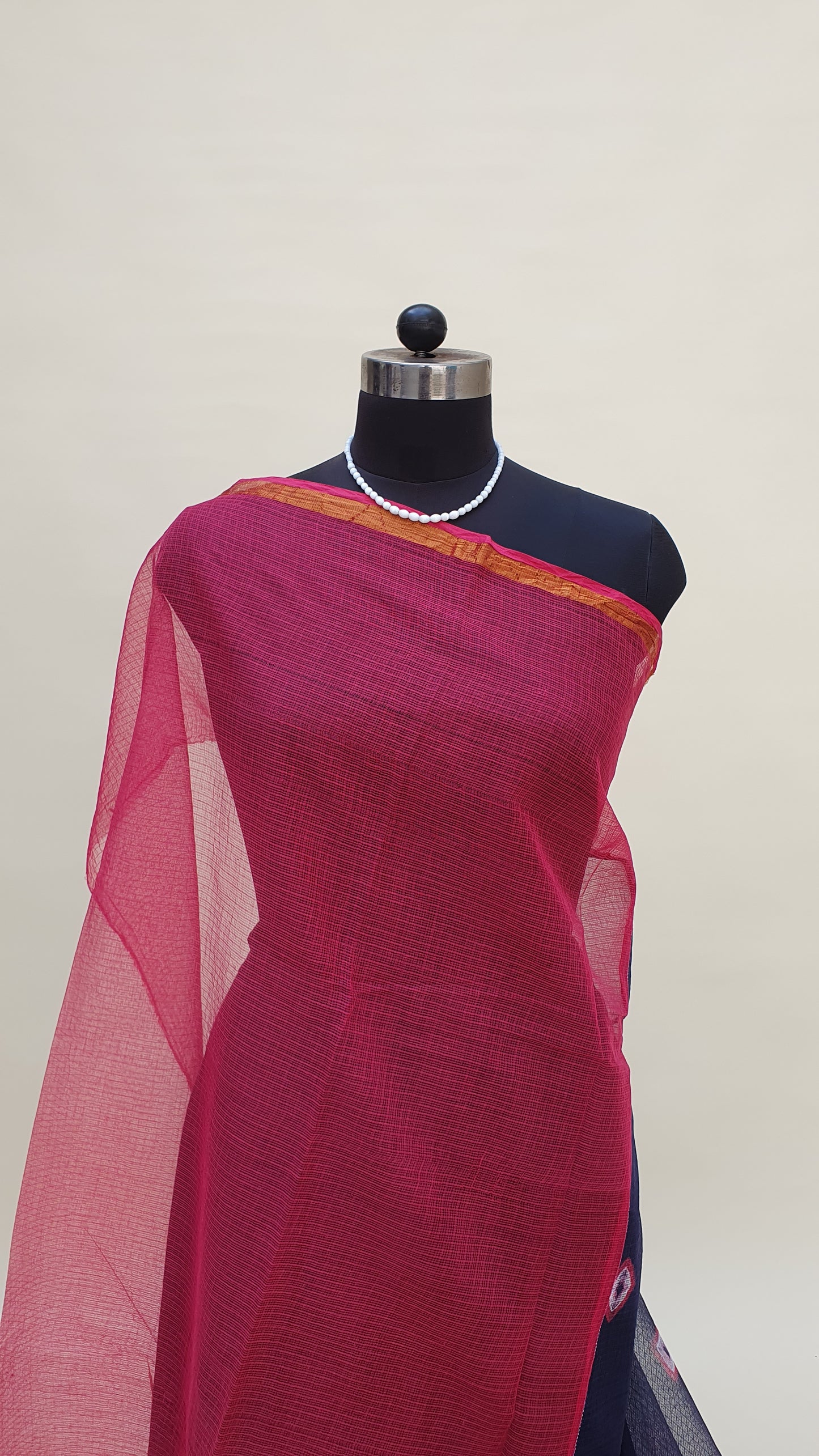 Indigo Kota Doria Saree | Kaashi Handloom