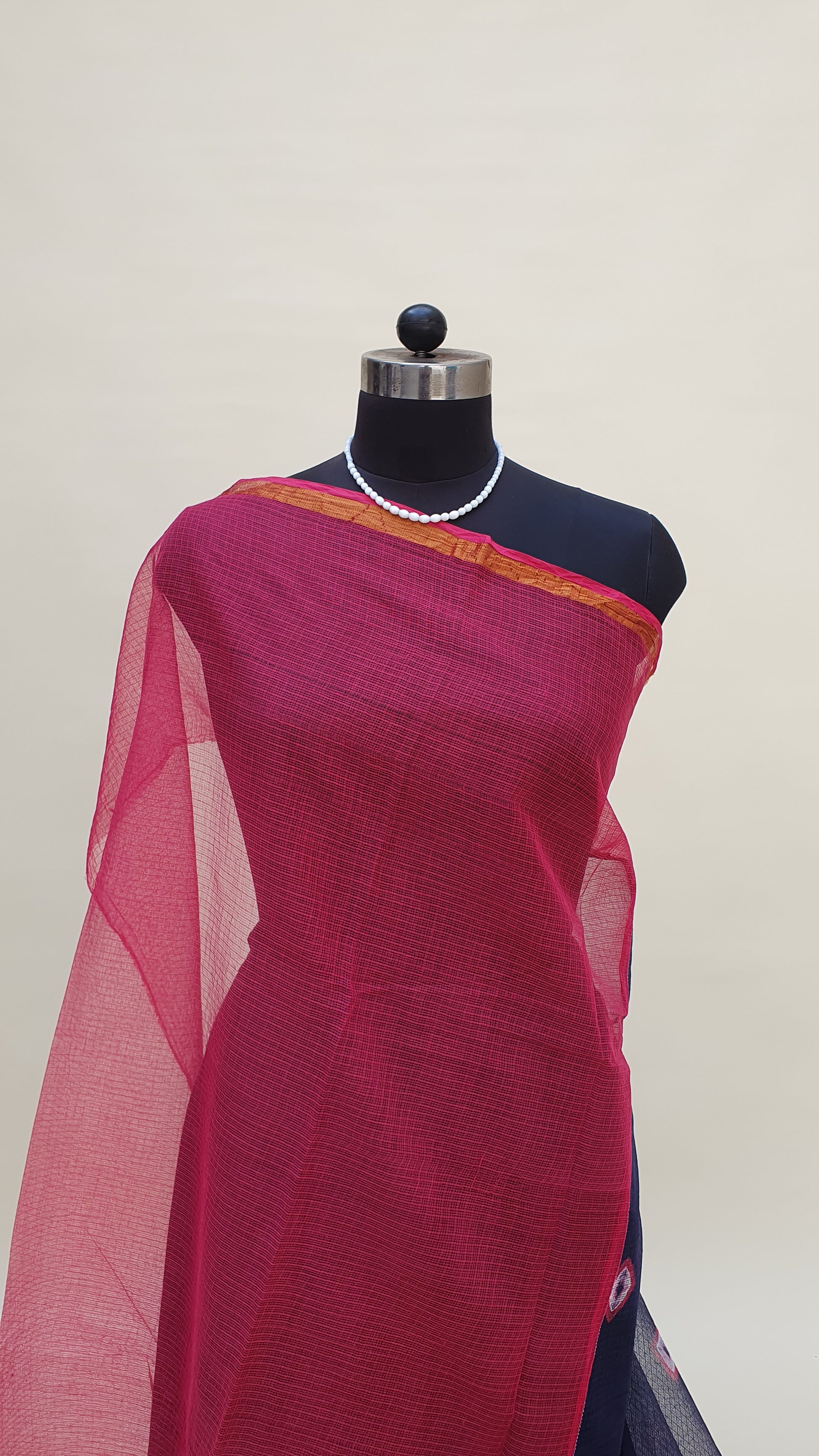 Indigo Kota Doria Saree | Kaashi Handloom