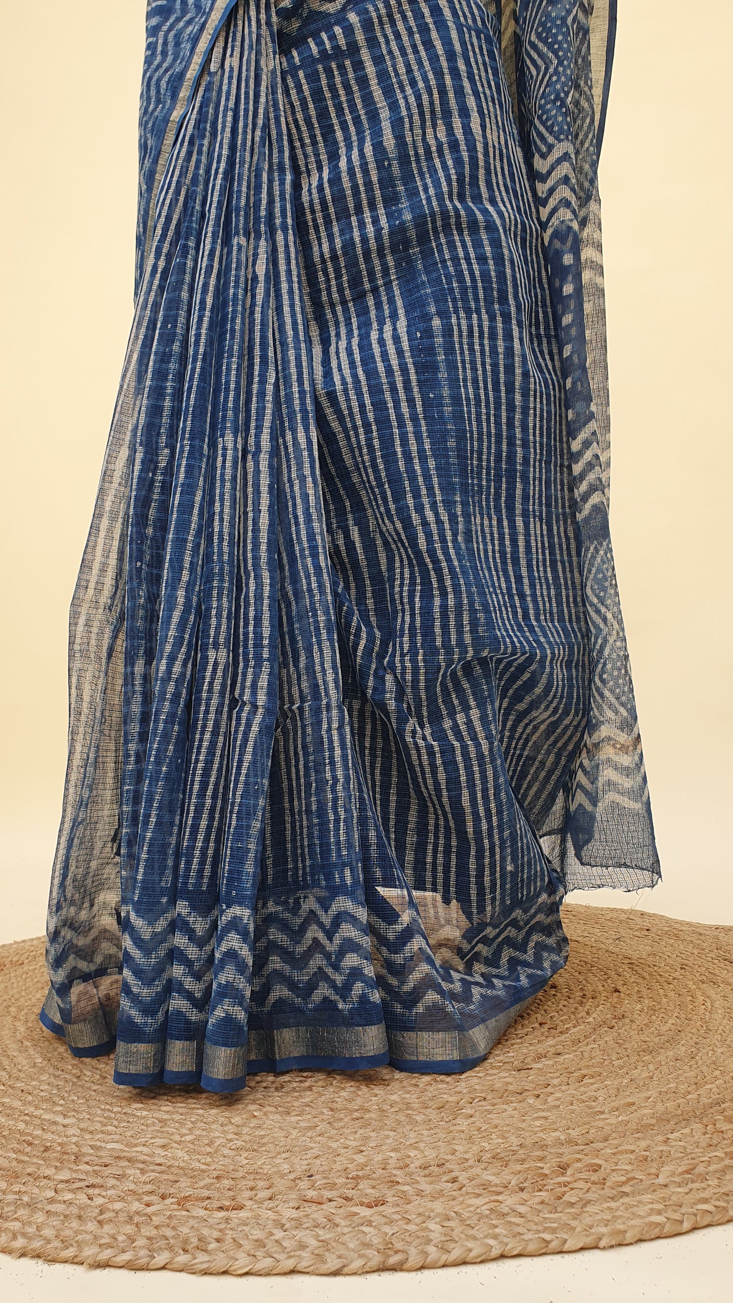 Indigo Leheriya Kota Doria Saree KDHB-0016