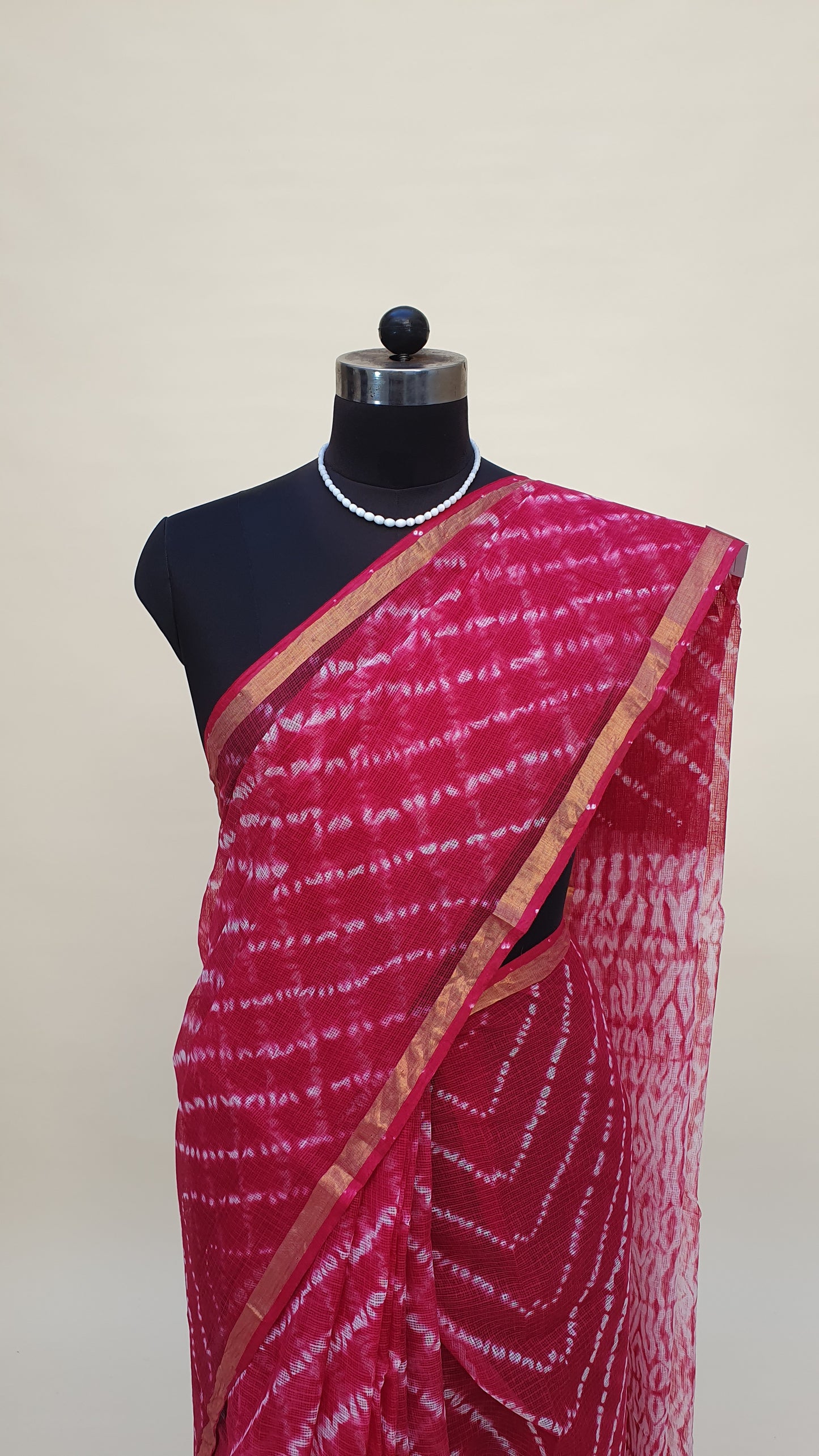 Rani Pink Kota Doria Saree KDHB-0017