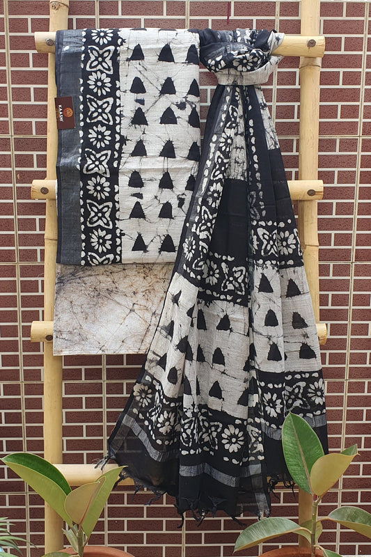 Linen Hand Block Printed Suit | Kaashi Handloom