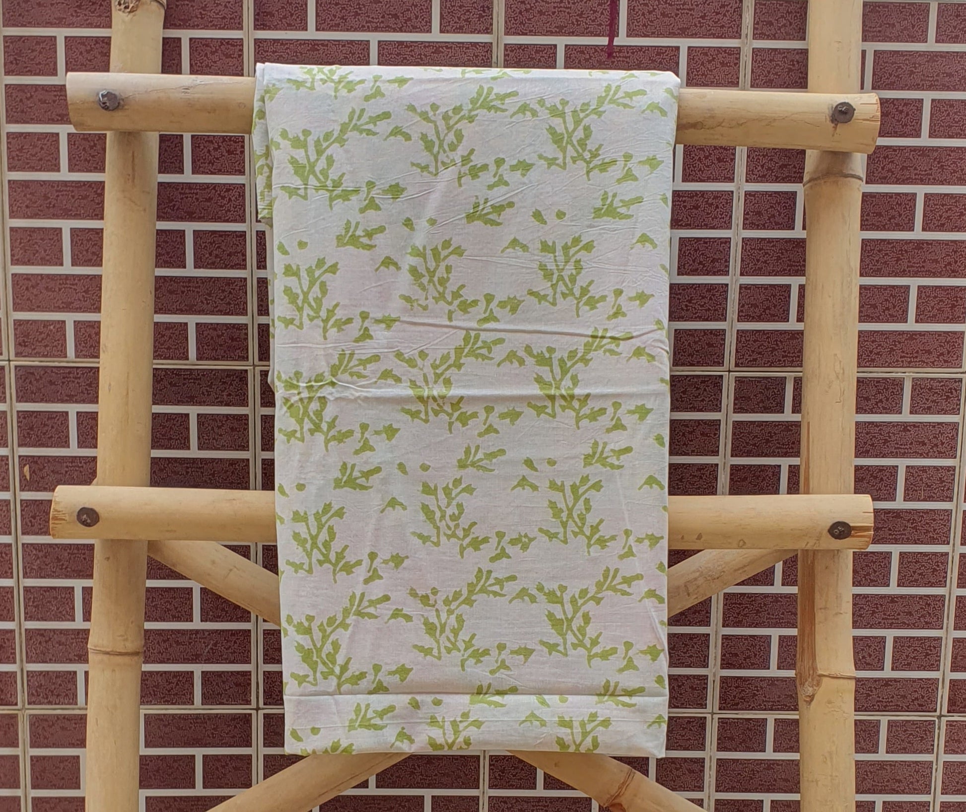 Hand Block Printed Cotton Suit with Linen Dupatta 