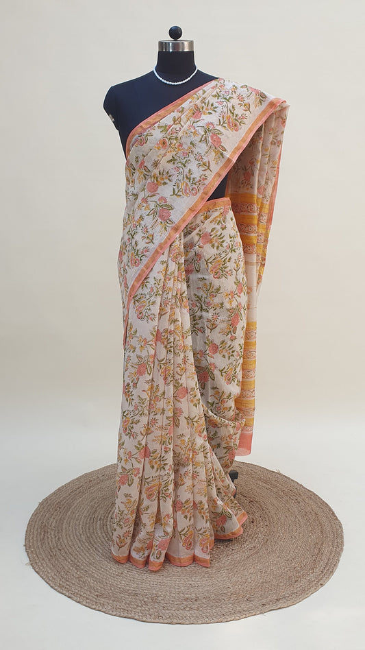 Gulbadan Chanderi Floral Saree SCCH-0023