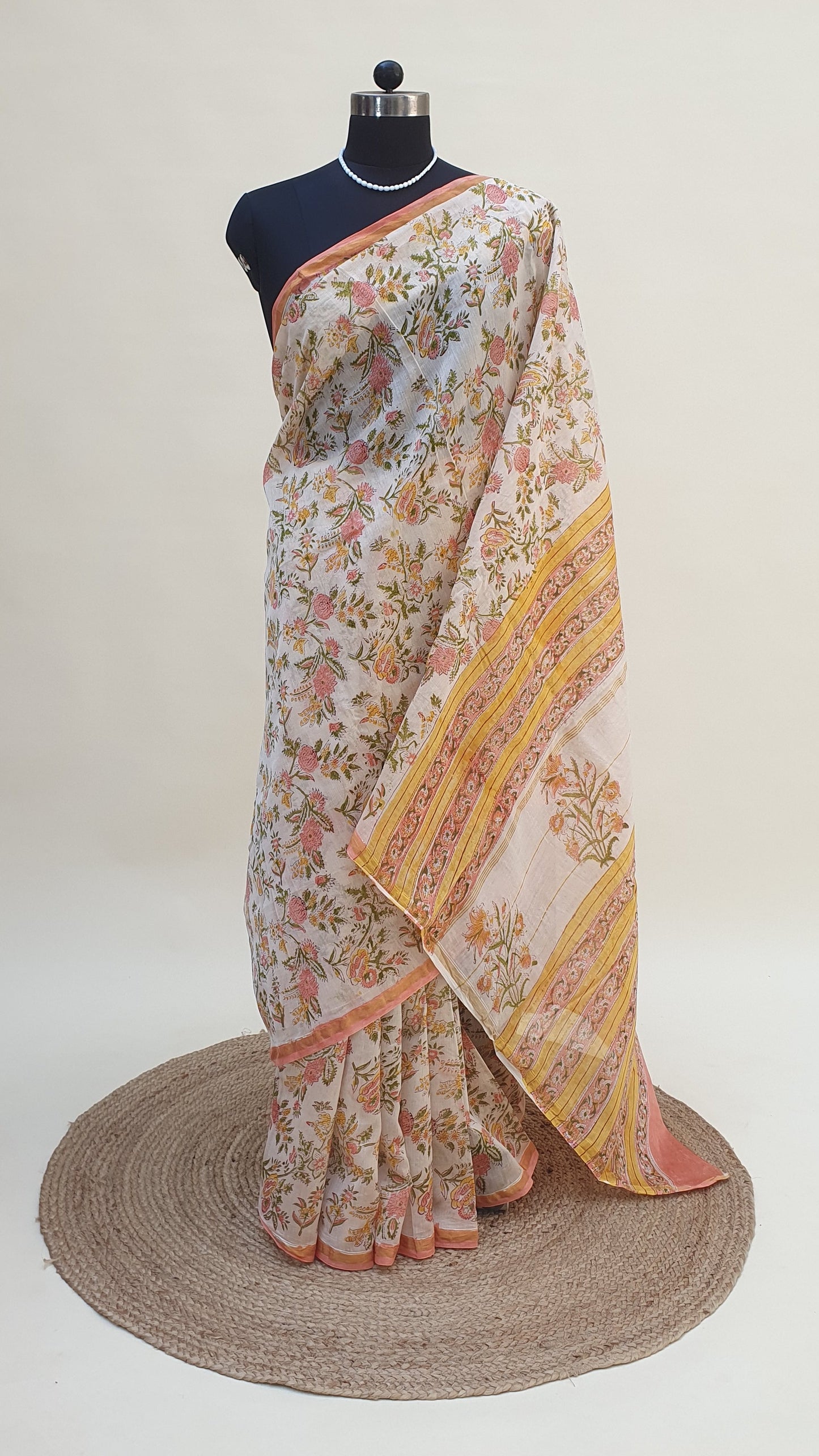 Gulbadan Chanderi Floral Saree SCCH-0023