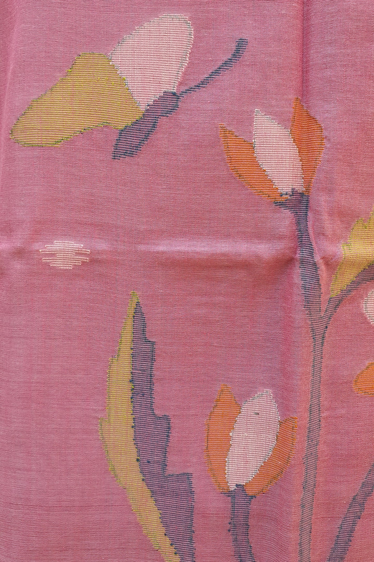 Flamingo Pink Cotton Jamdani Suit JDCC-0007