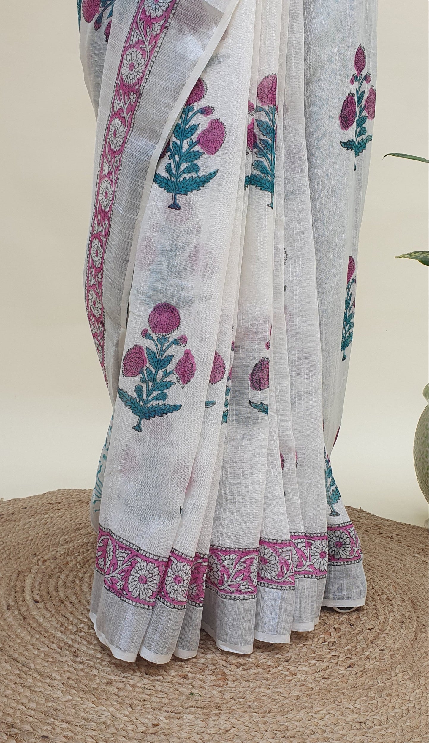 Urvi HBP Linen Saree | LNHB-0010