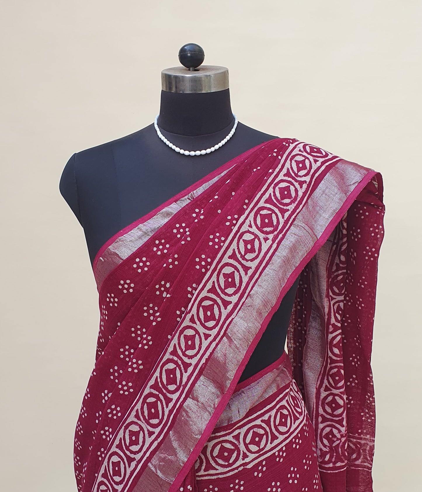 Rosetta HBP Linen Saree | LNHB-0012