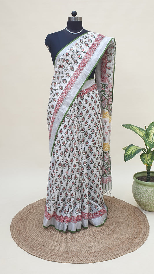 Bahar Gulshan HBP Linen Saree | LNHB-0015