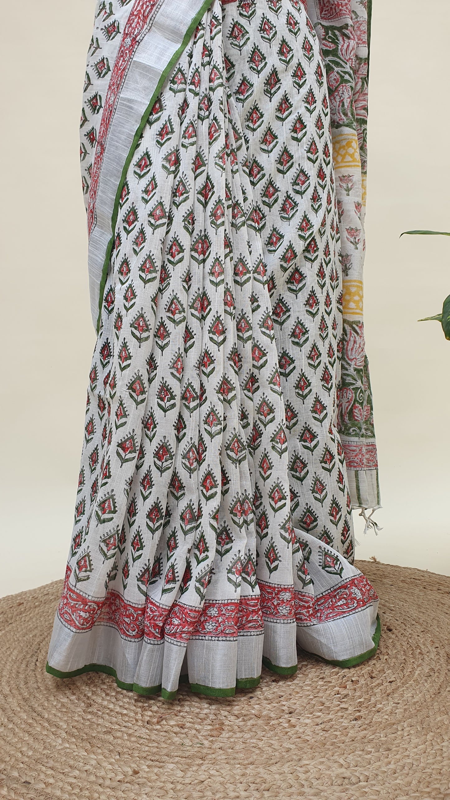 Bahar Gulshan HBP Linen Saree | LNHB-0015