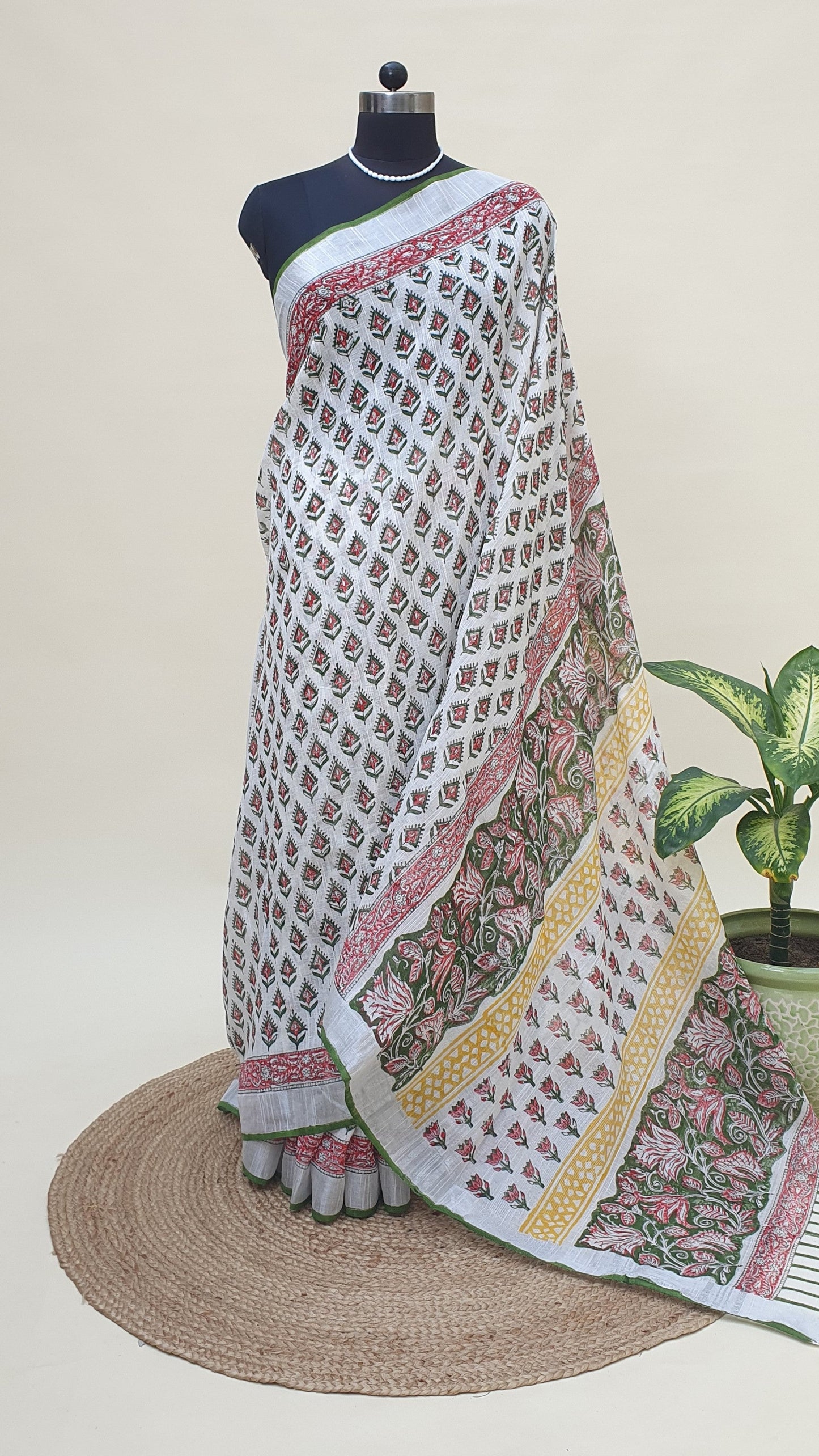 Bahar Gulshan HBP Linen Saree | LNHB-0015