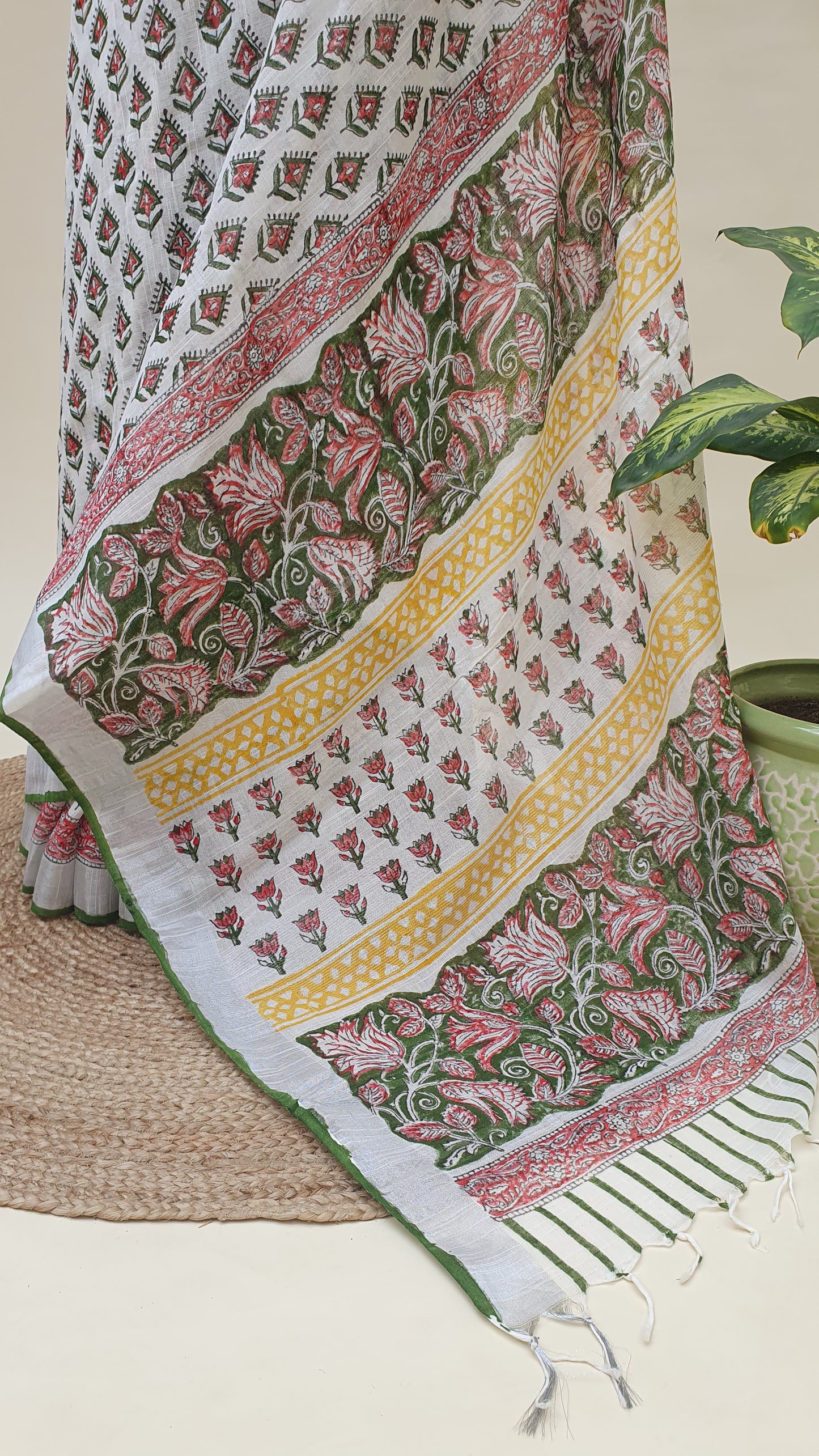 Bahar Gulshan HBP Linen Saree | LNHB-0015