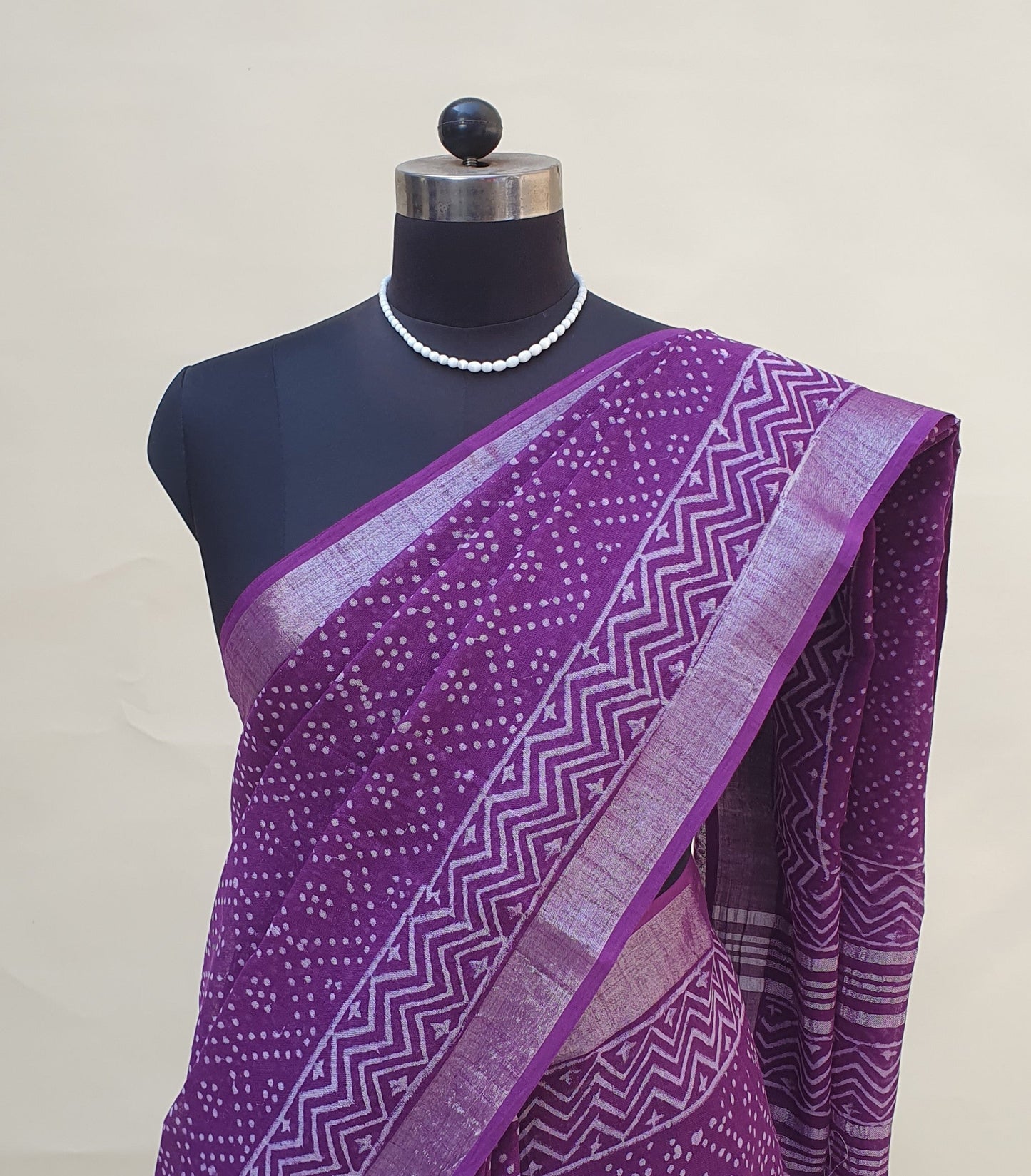 Shyamali HBP Linen Saree | LNHB-0017