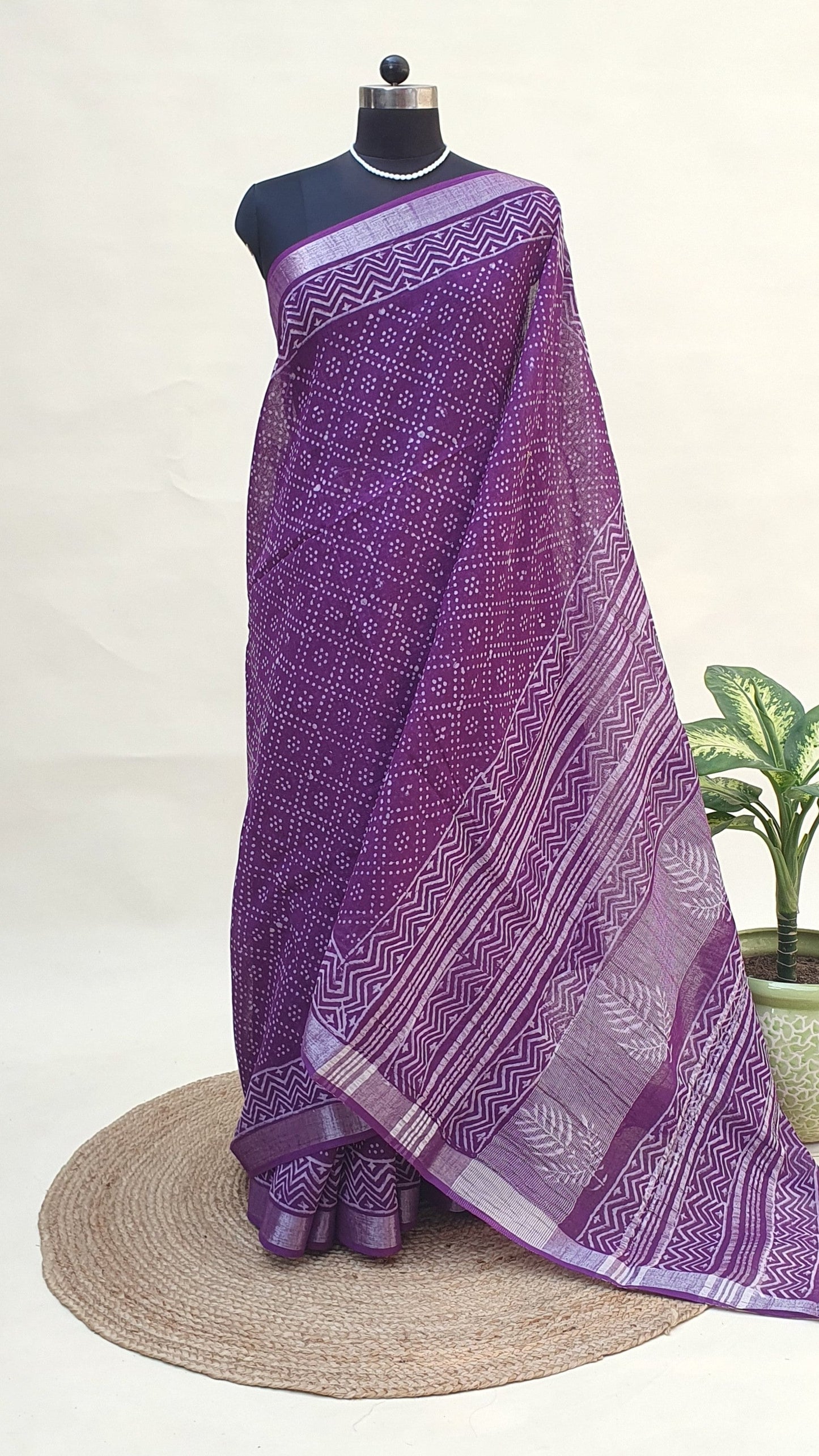 Shyamali HBP Linen Saree | LNHB-0017