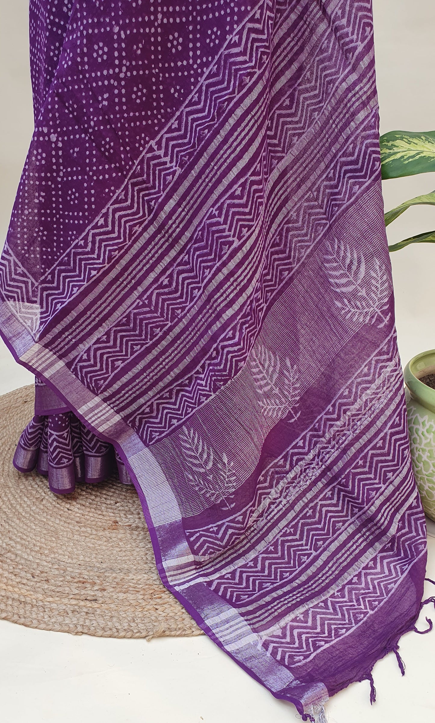 Shyamali HBP Linen Saree | LNHB-0017