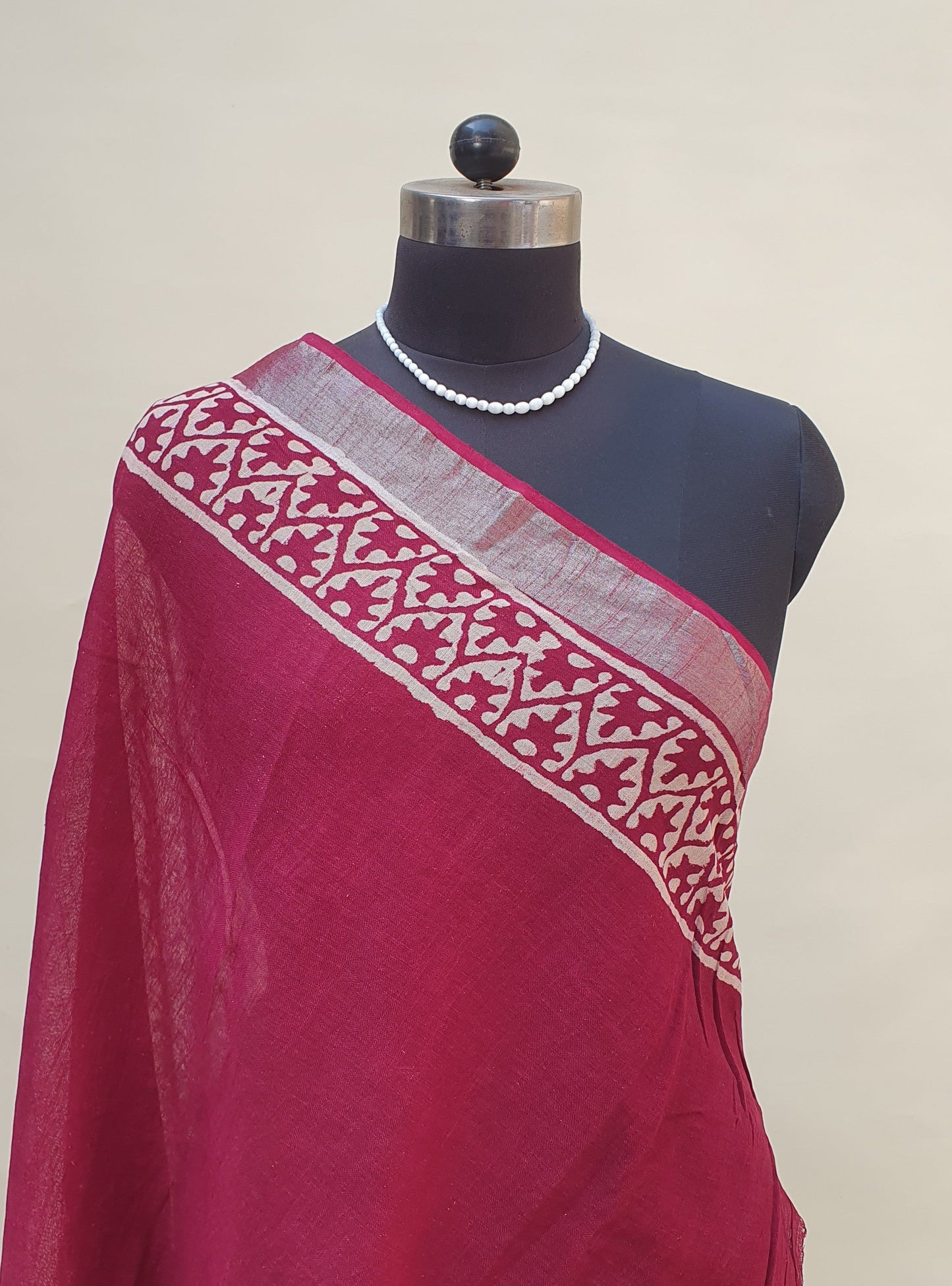 Laal Bagh HBP Linen Saree | LNHB-0018