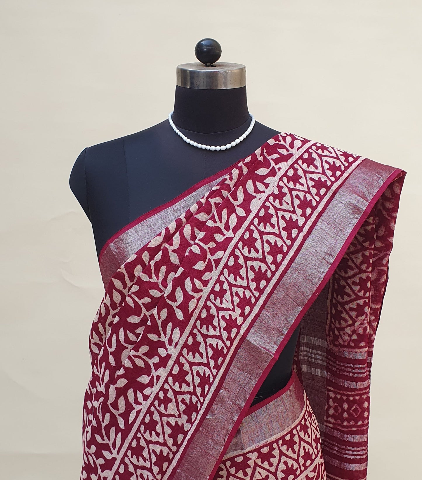 Laal Bagh HBP Linen Saree | LNHB-0018