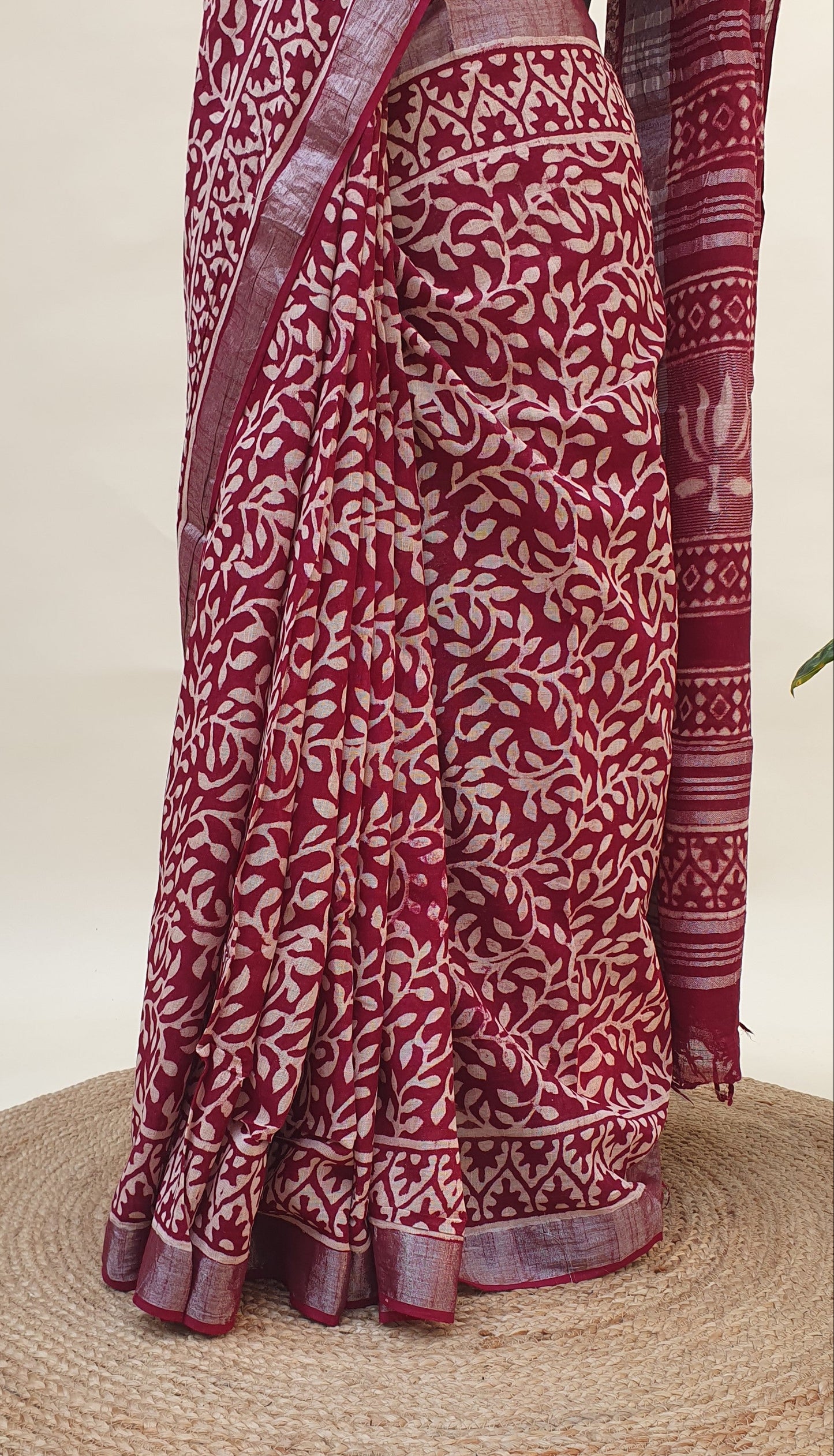 Laal Bagh HBP Linen Saree | LNHB-0018