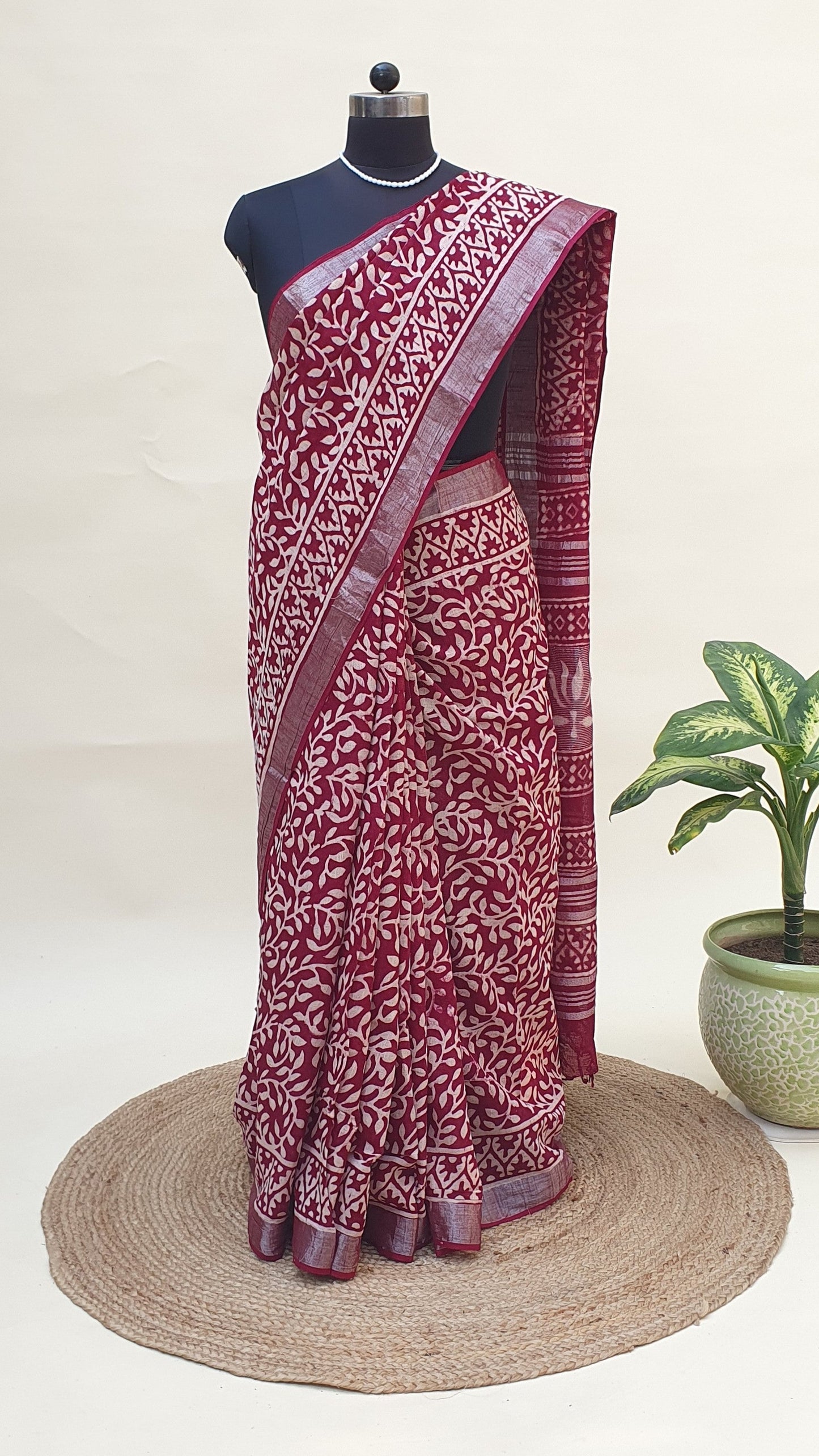 Laal Bagh HBP Linen Saree | LNHB-0018