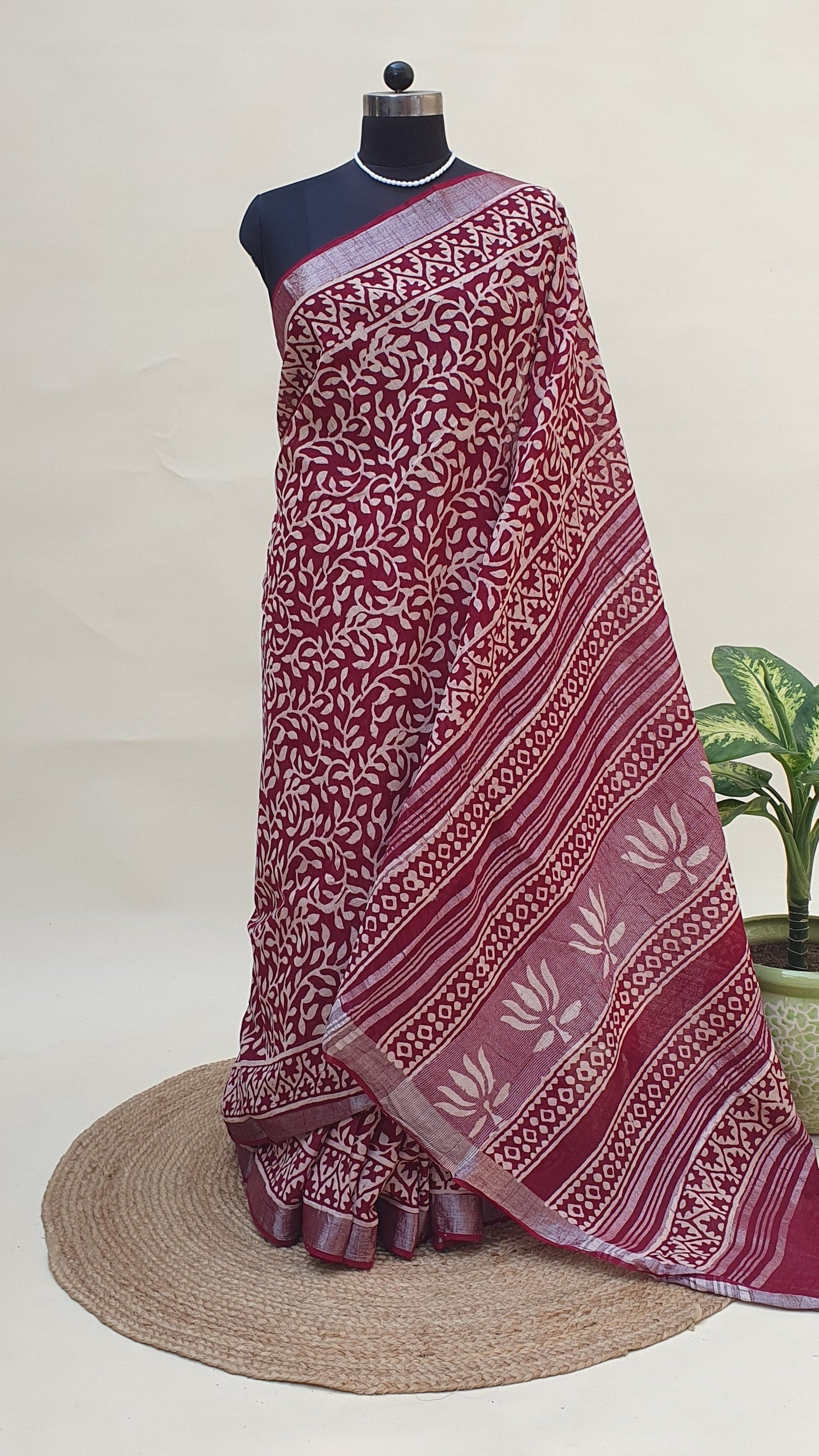 Laal Bagh HBP Linen Saree | LNHB-0018