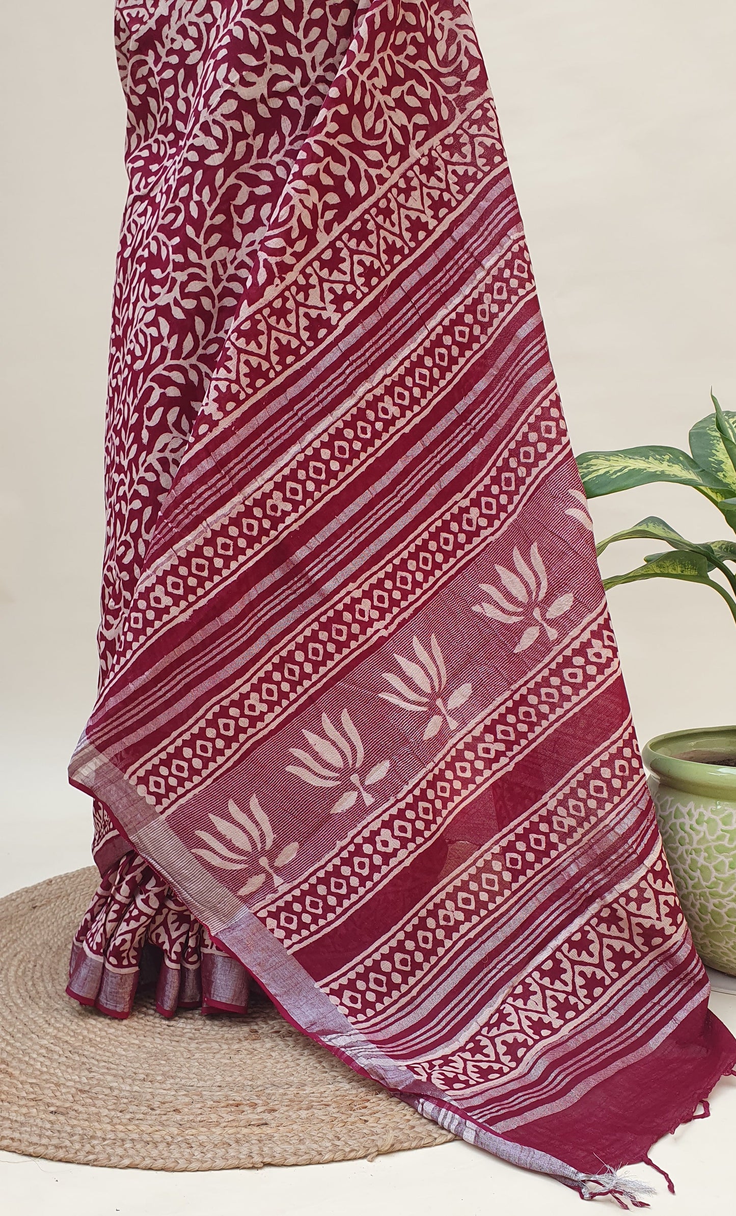 Laal Bagh HBP Linen Saree | LNHB-0018
