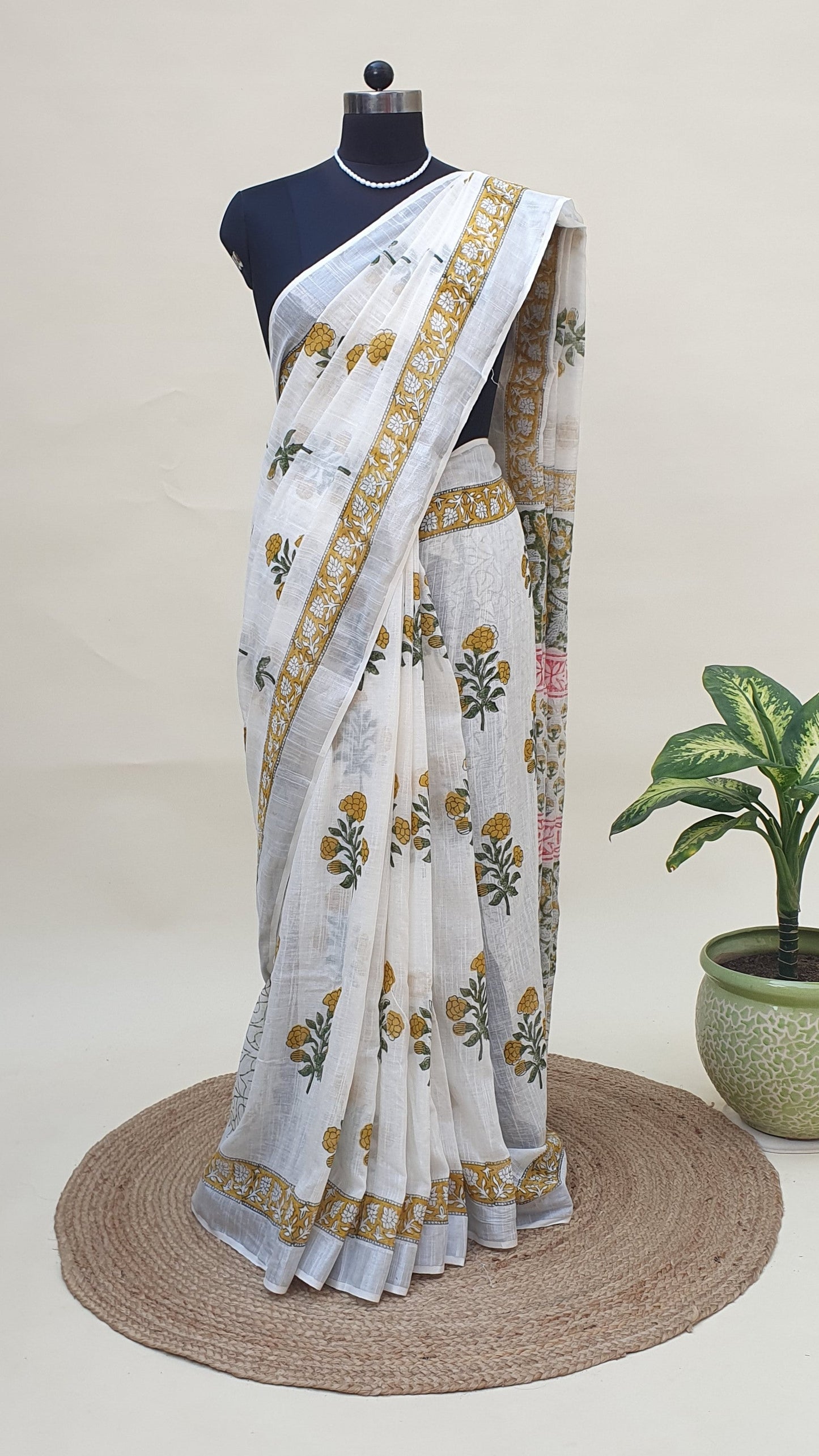 Hema Kanchan HBP Linen Saree | LNHB-0019