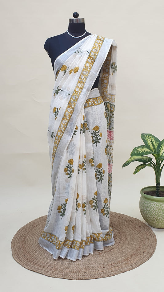 Hema Kanchan HBP Linen Saree | LNHB-0019