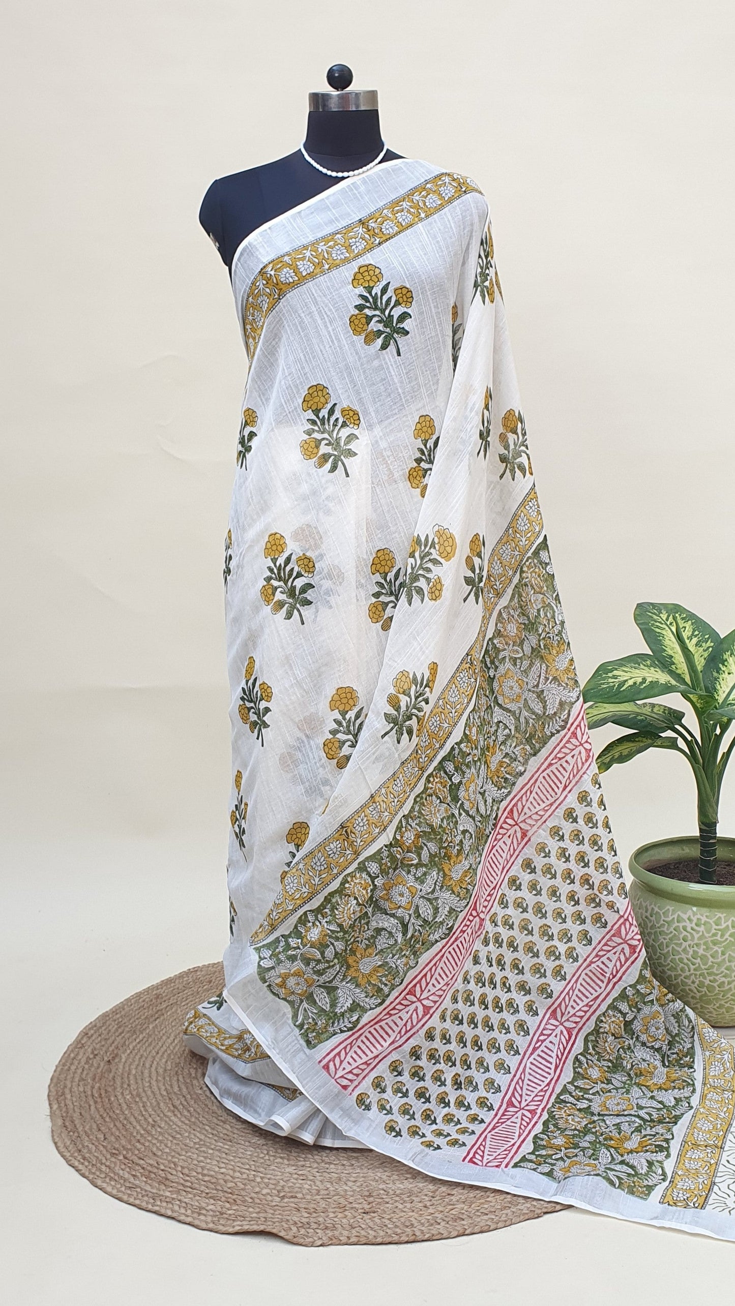 Hema Kanchan HBP Linen Saree | LNHB-0019