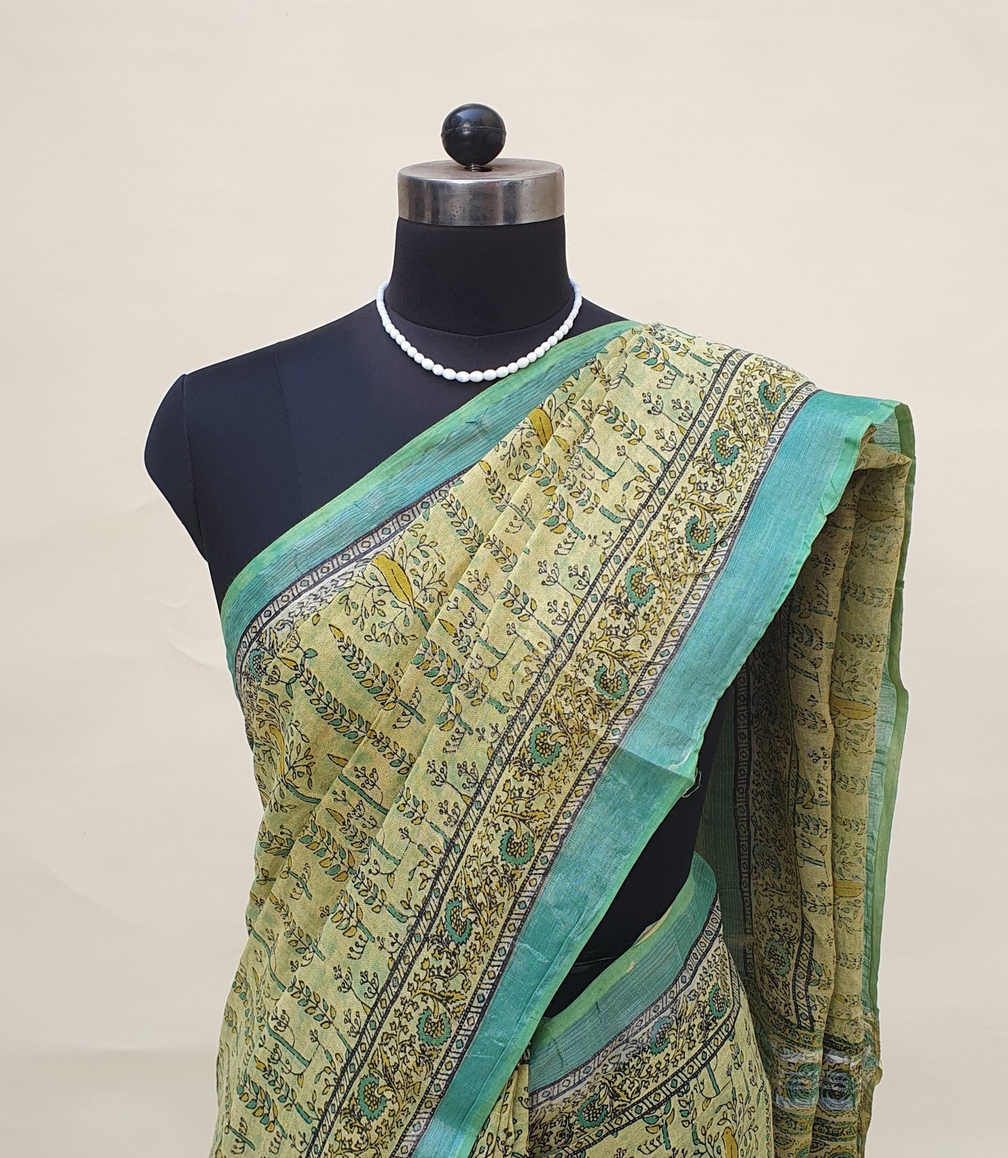 Haritha Neela HBP Linen Saree | LNHB-0020