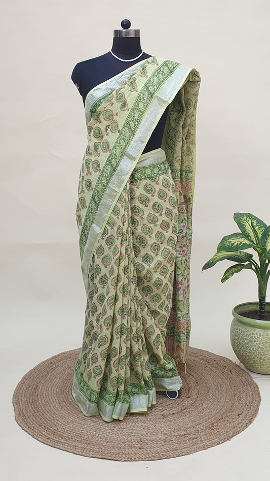 Shuka Varna HBP Linen Saree | LNHB-0022