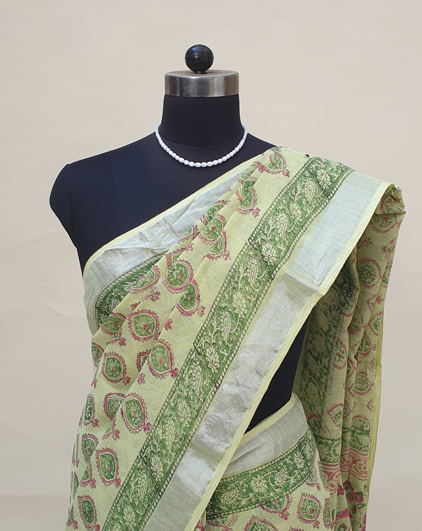 Shuka Varna HBP Linen Saree | LNHB-0022