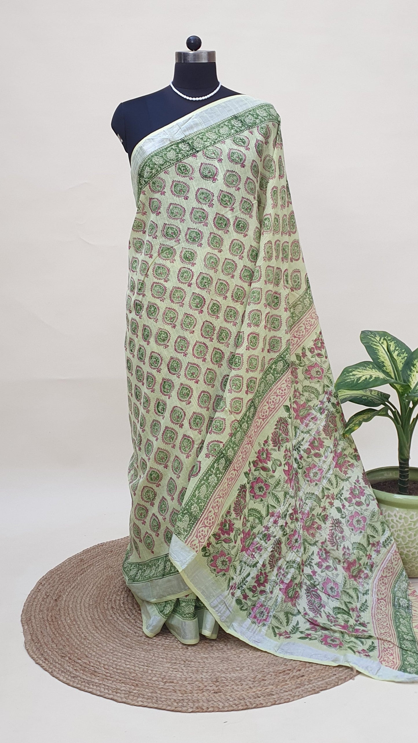 Shuka Varna HBP Linen Saree | LNHB-0022