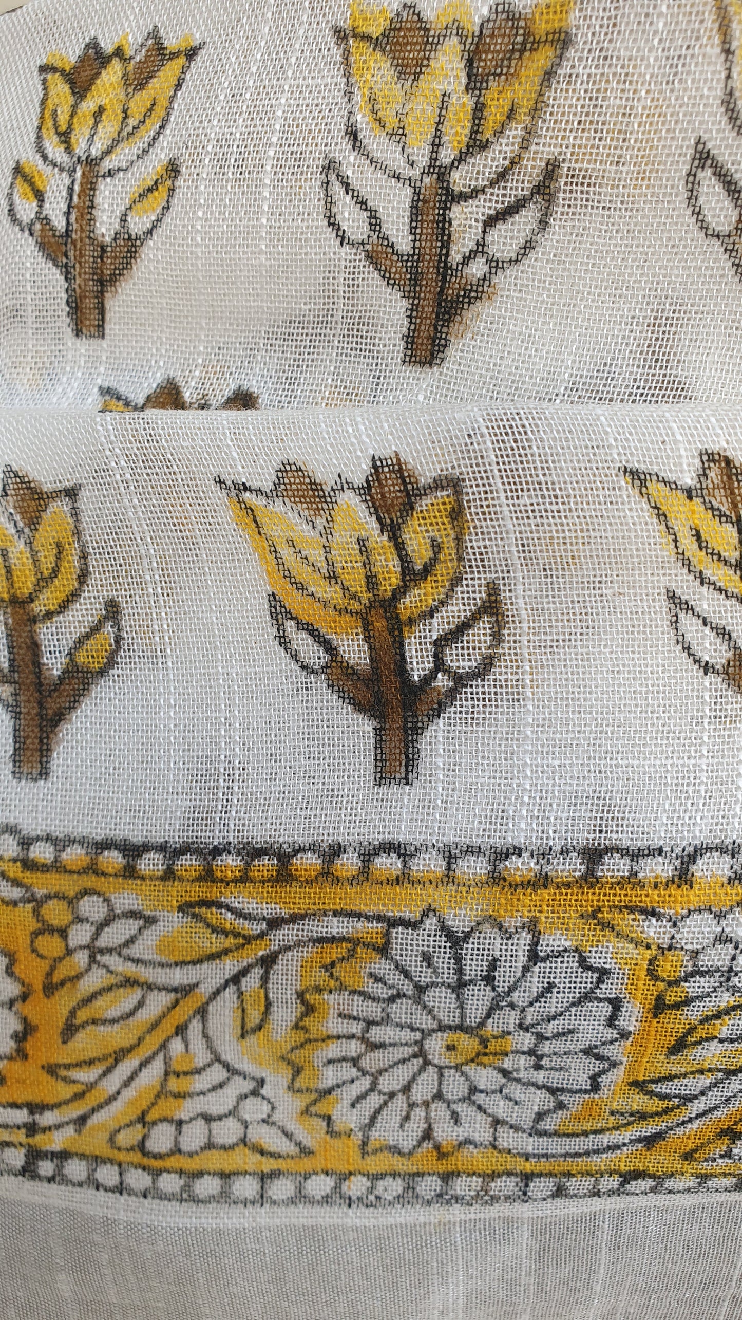 Shubhra Suvarnam HBP Linen Saree | LNHB-0023