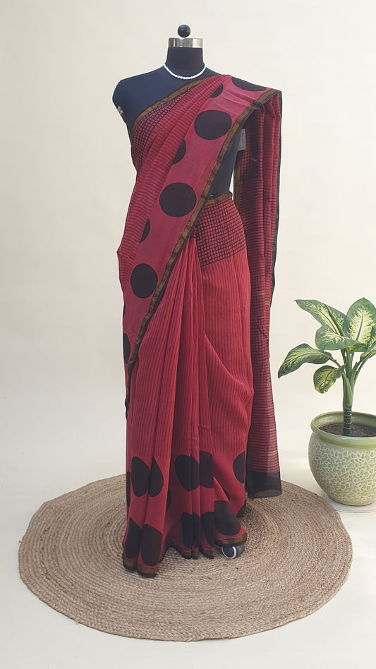 Raktima Dots Chanderi Saree SCCH-0024