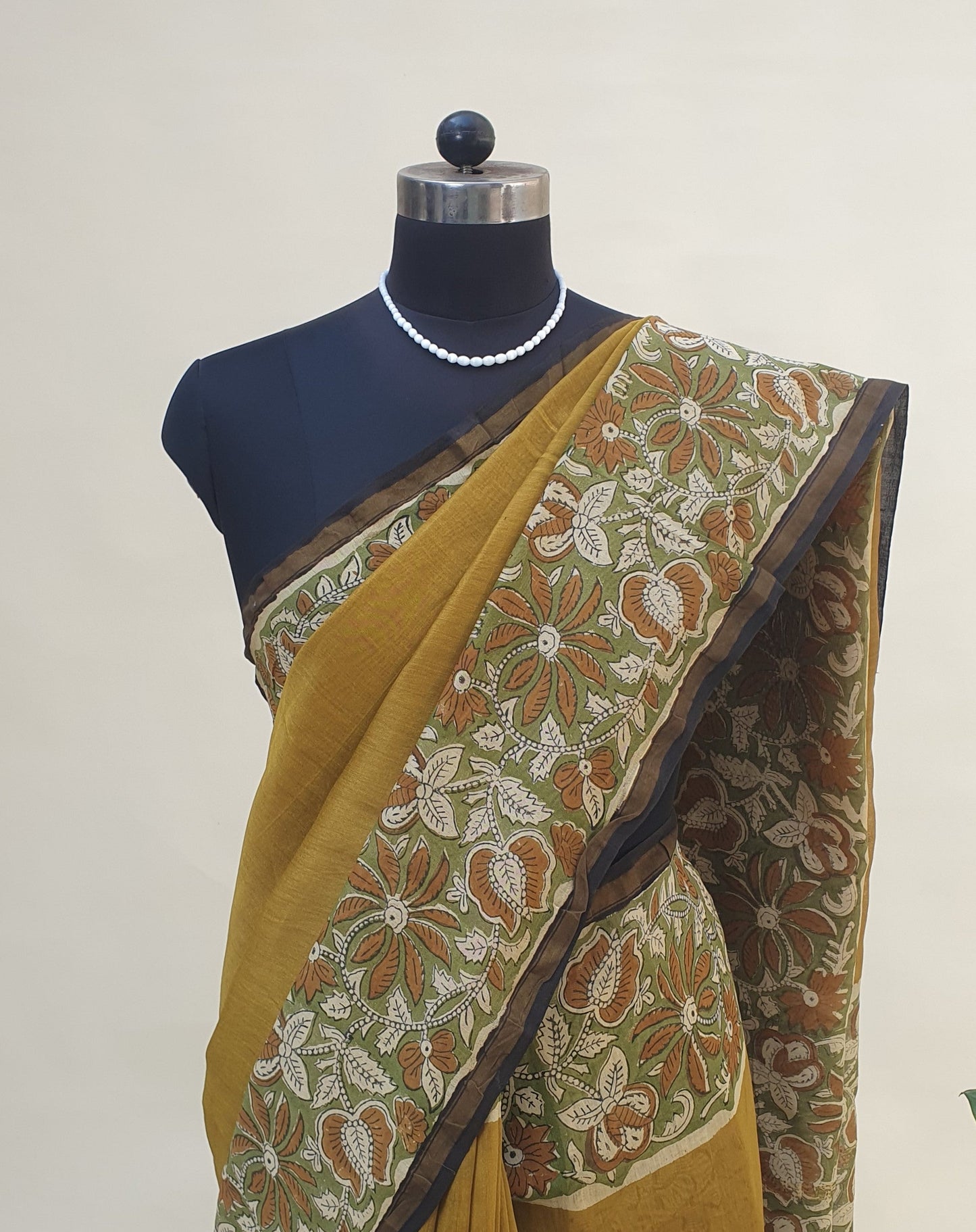 Kadamba Mustard Chanderi Saree SCCH-0026