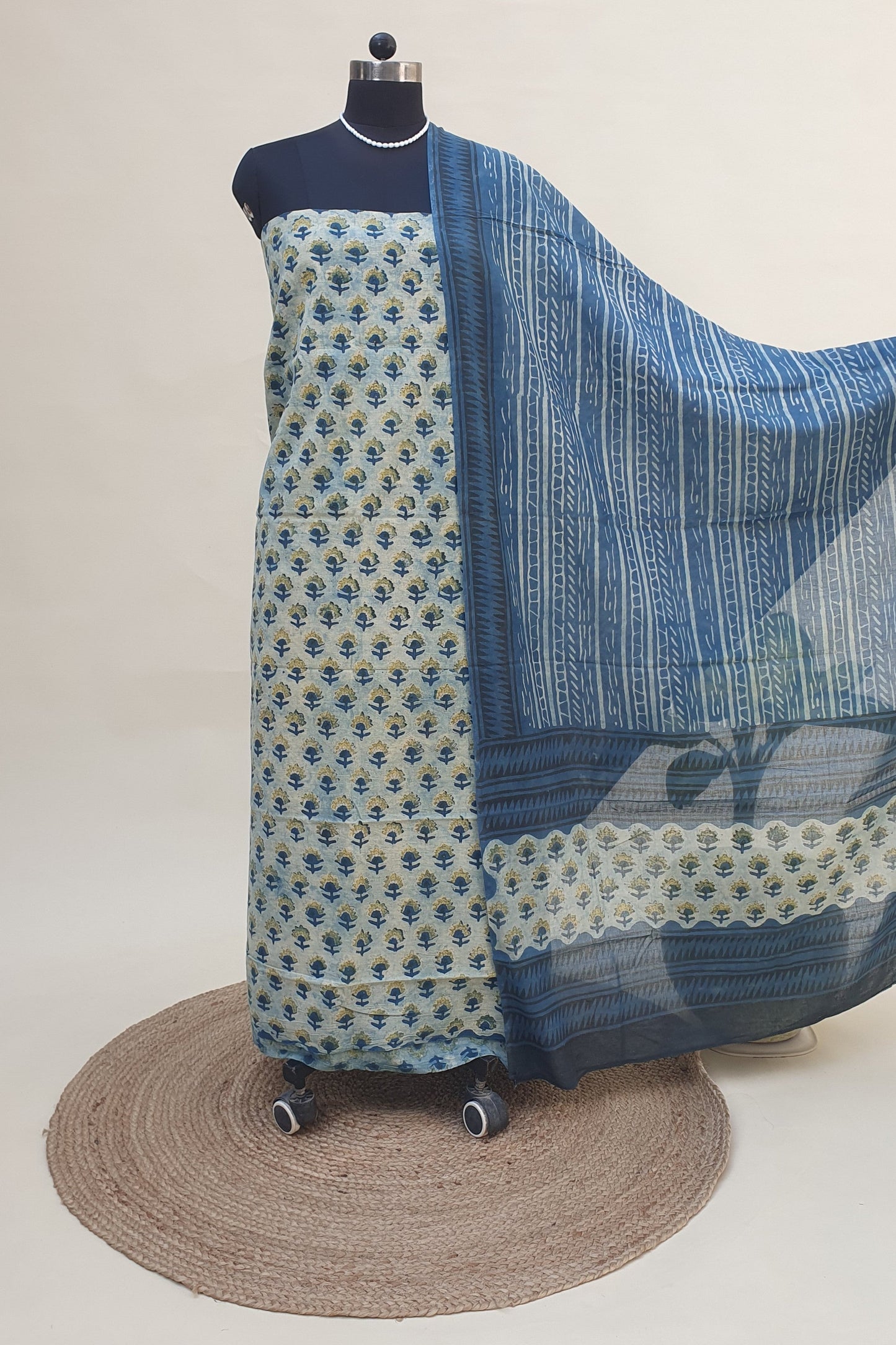 Blue Ajrakh HBP Cotton Suit CMAJ-0003