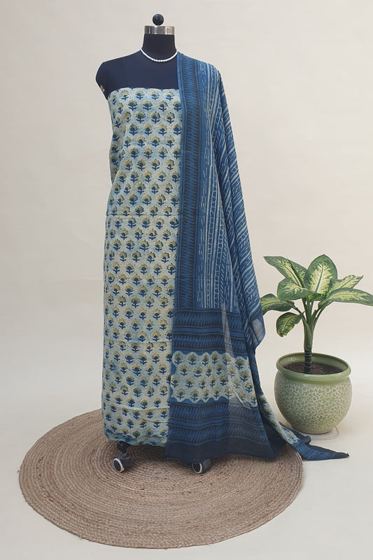 Blue Ajrakh HBP Cotton Suit CMAJ-0003