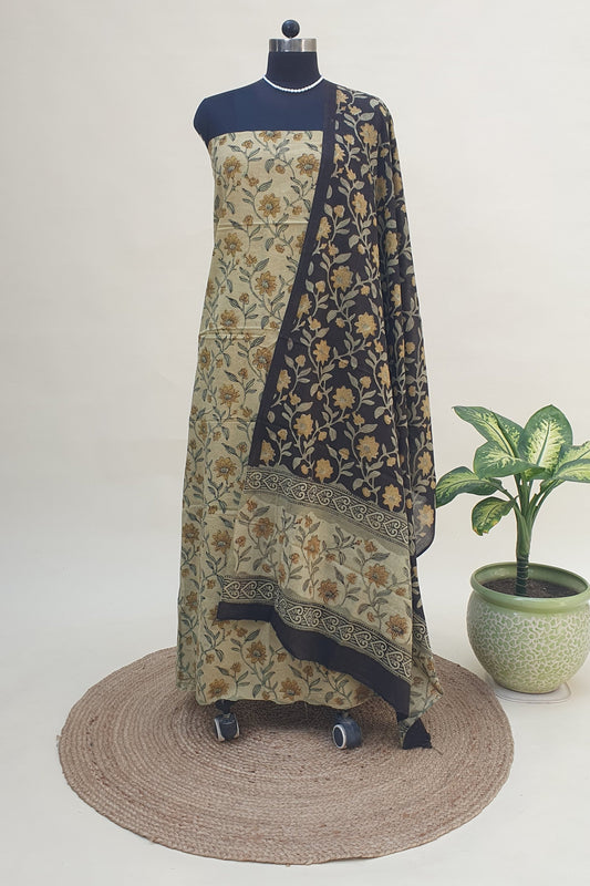 Black and Beige Ajrakh HBP Cotton Suit CMAJ-0002