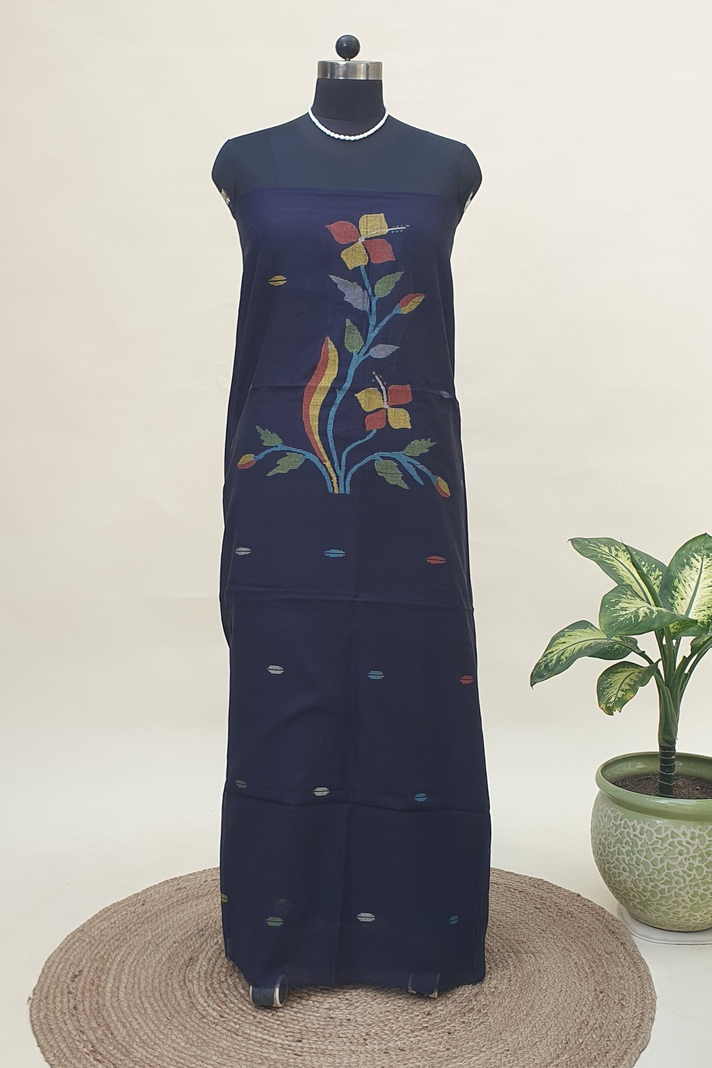 Knight Blue Cotton Jamdani Suit JDCC-0008