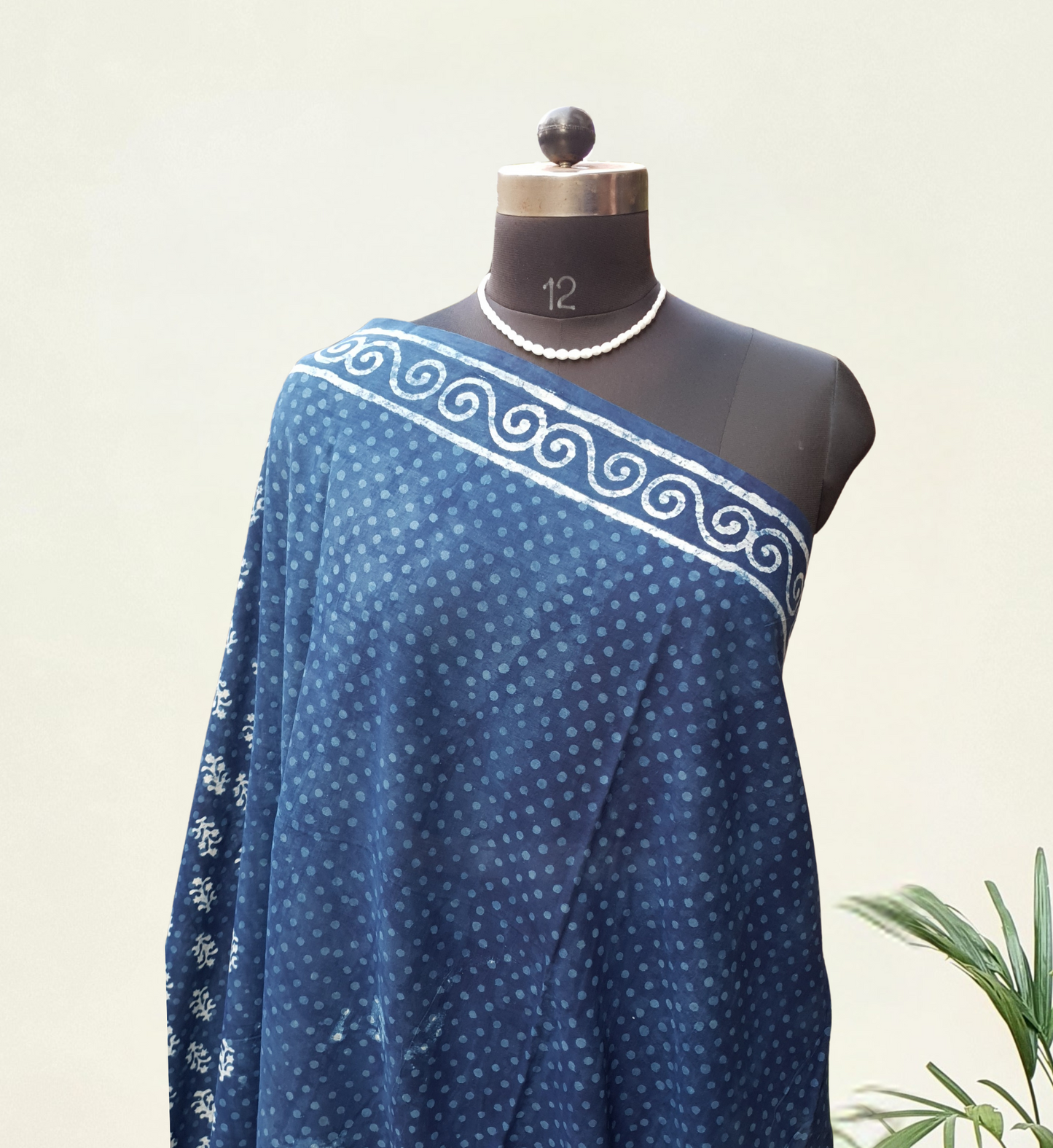 Indigo HBP Mul Cotton Saree MCHB-0013