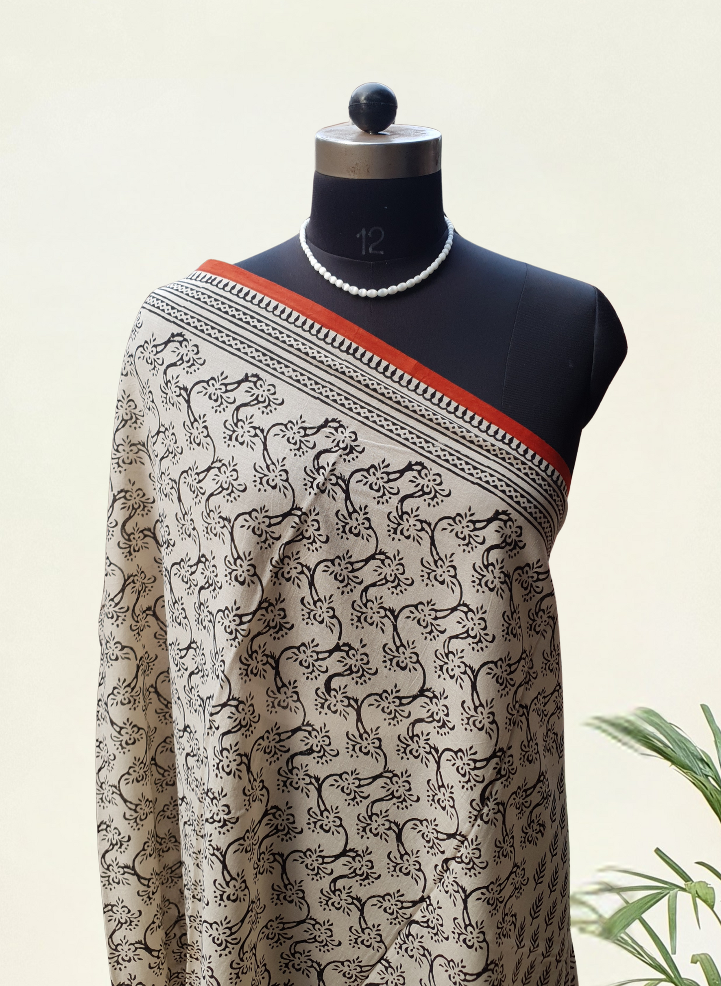 British Beige HBP Mul Cotton Saree MCHB-0022