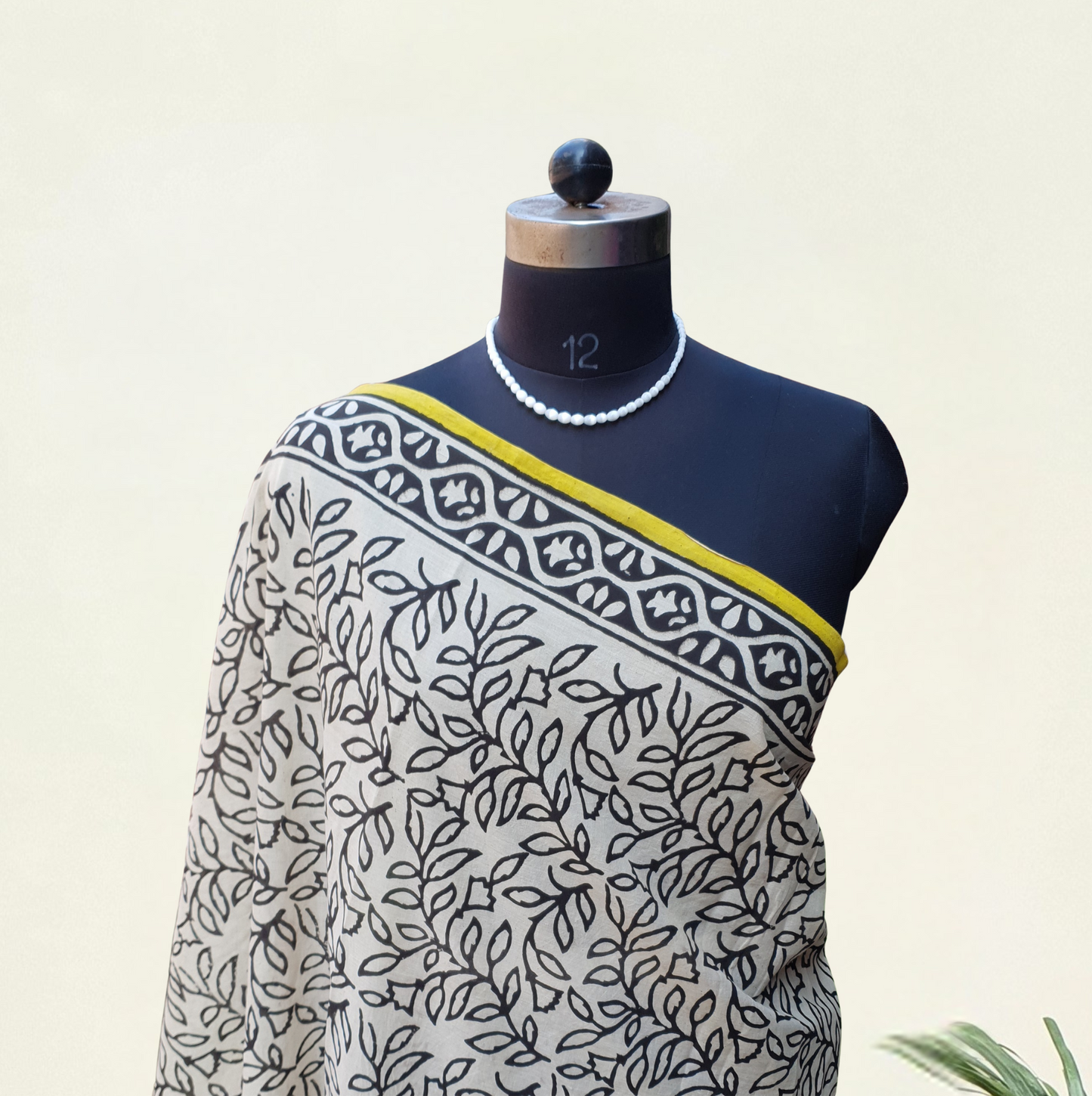 Yellow HBP Mul Cotton Saree MCHB-0001