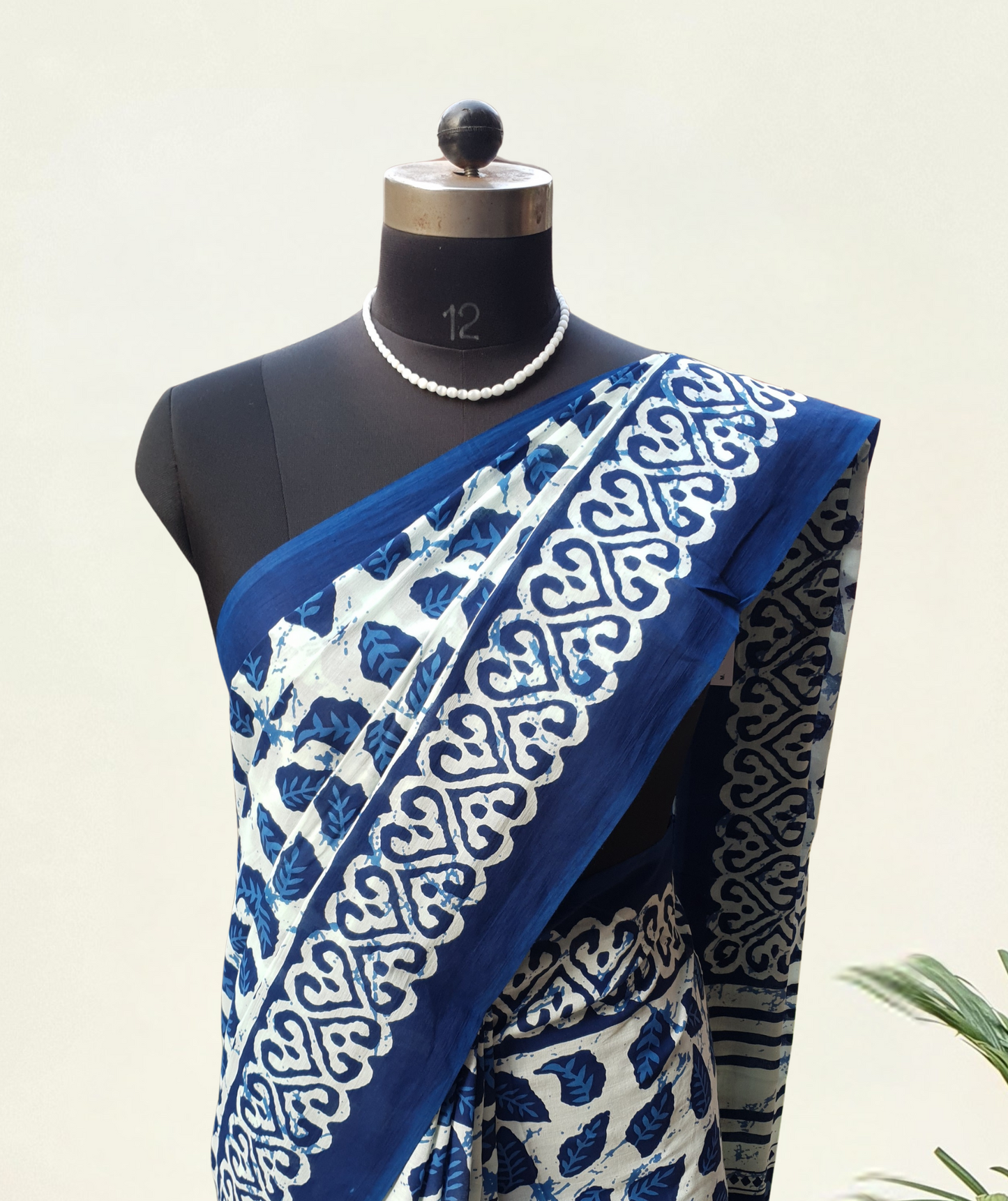 Blue HBP Mul Cotton Saree MCHB-0018