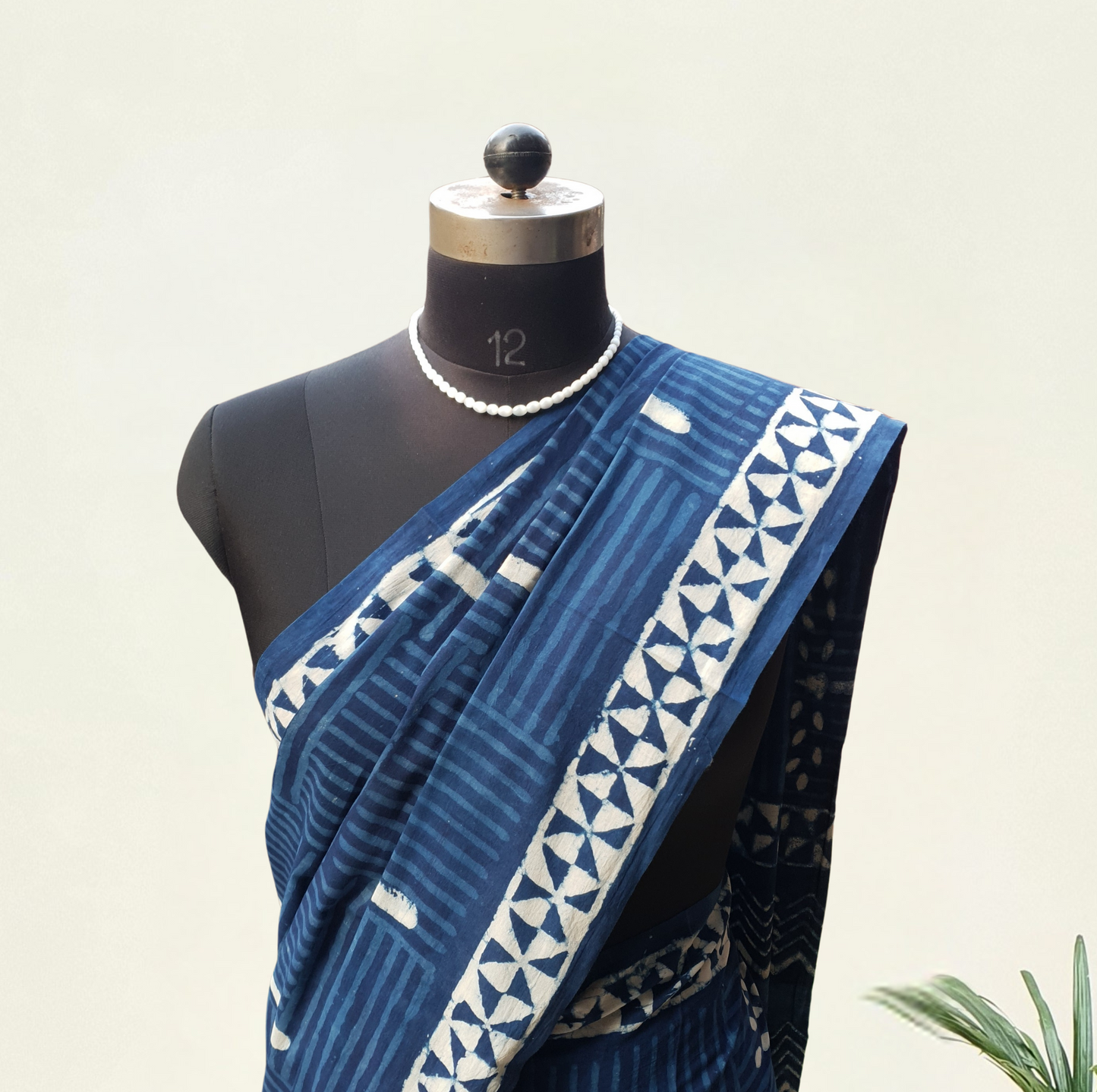 Indigo HBP Mul Cotton Saree MCHB-0015