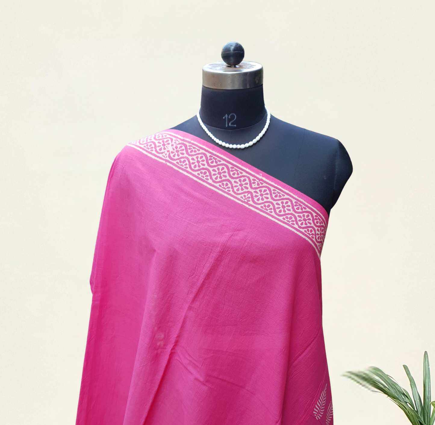 Viva Magenta HBP Mul Cotton Saree MCHB-0008