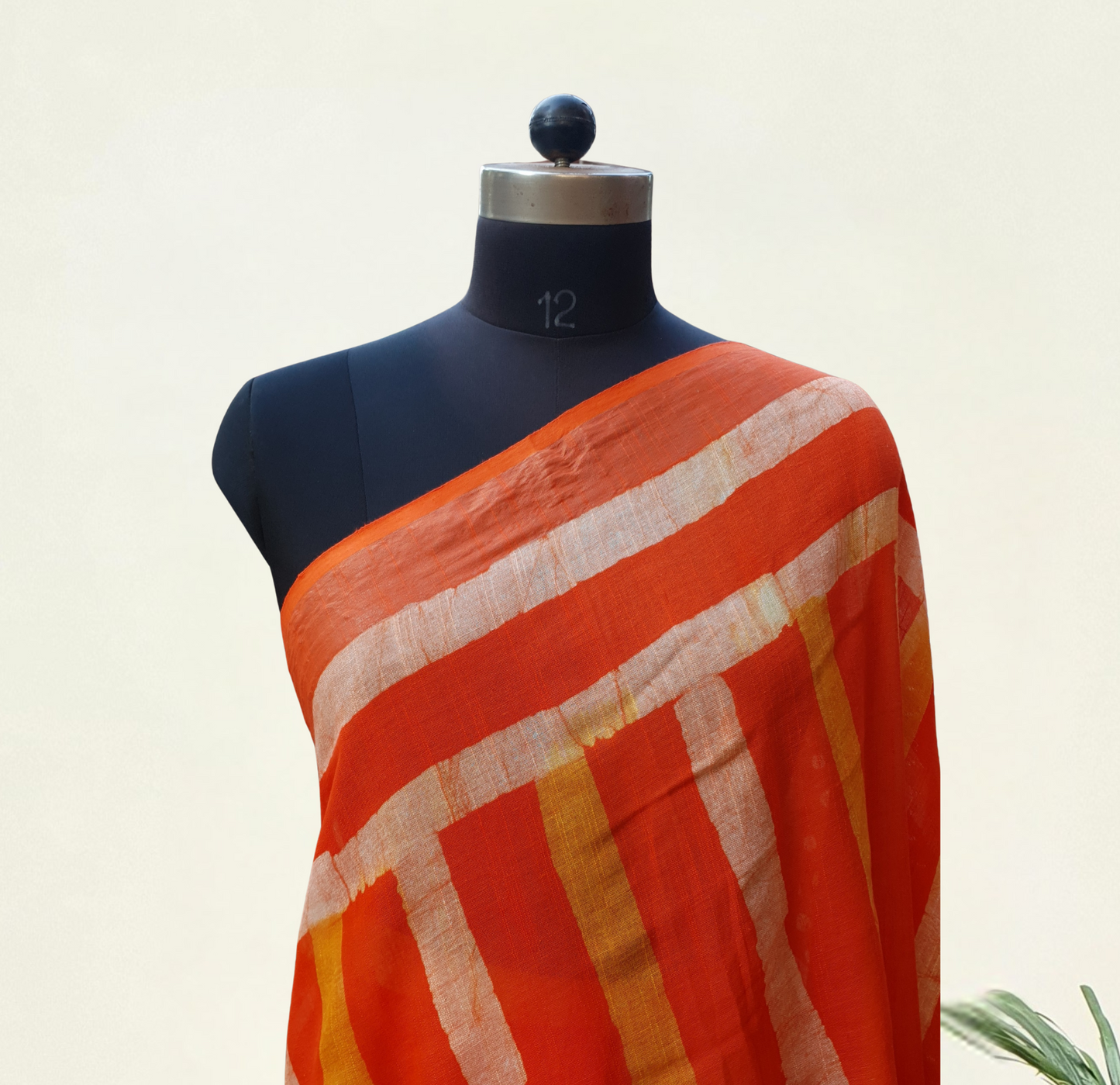 Resolute Orange HBP Linen Saree LNHB-0009