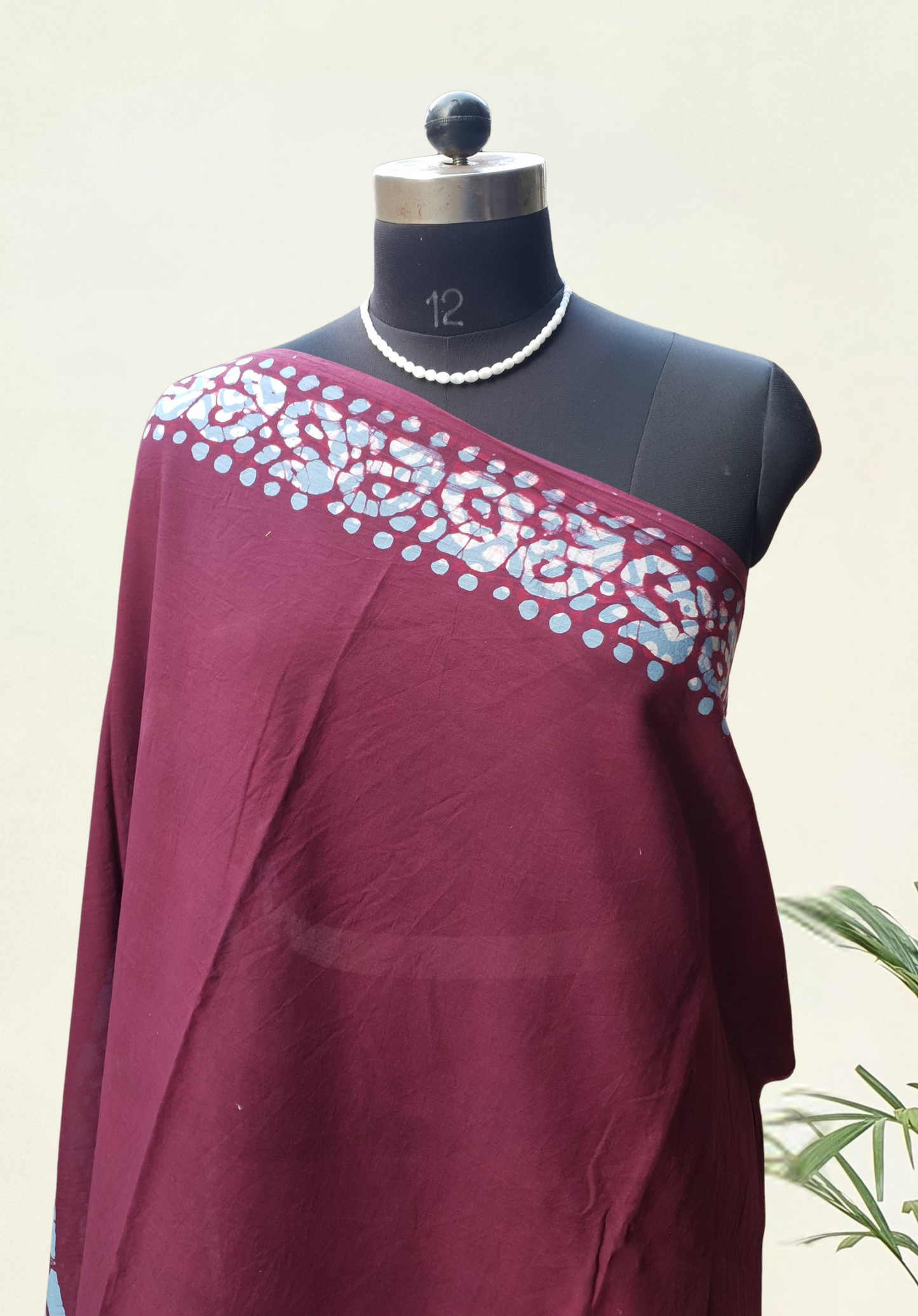 Wine & Blue HBP Mul Cotton Saree MCHB-0019