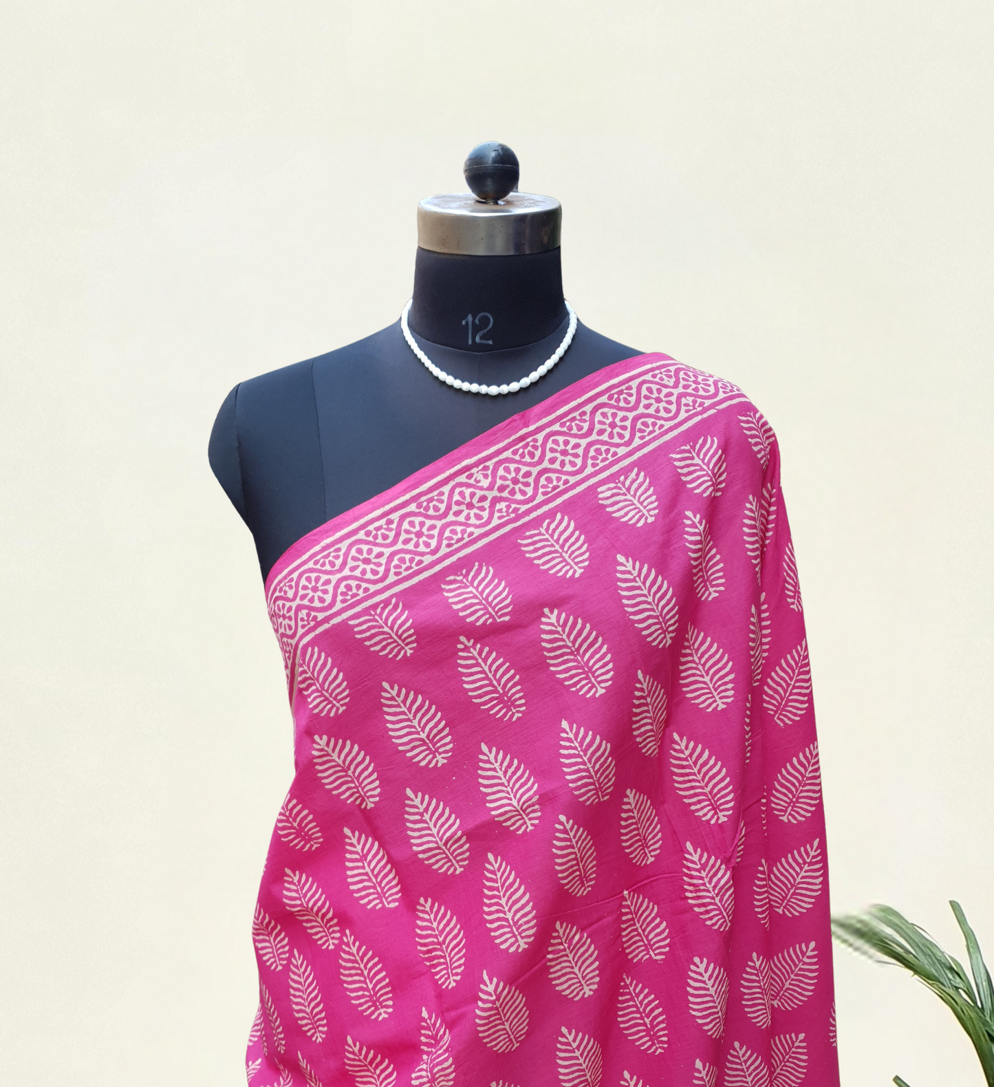 Viva Magenta HBP Mul Cotton Saree MCHB-0008