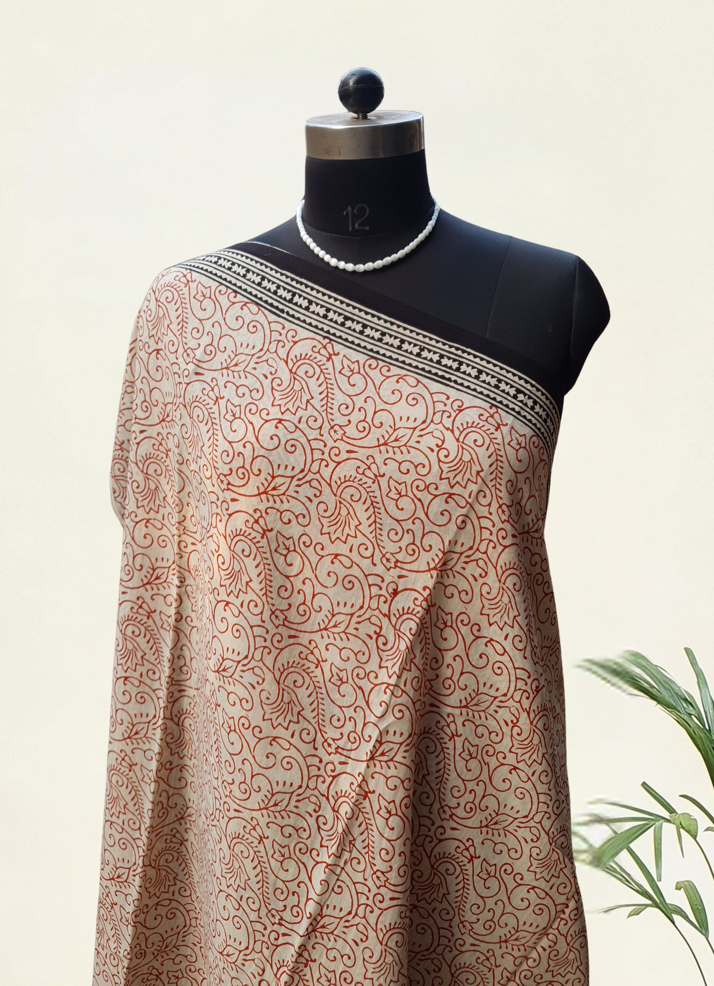 Rose & Beige HBP Mul Cotton Saree MCHB-0021